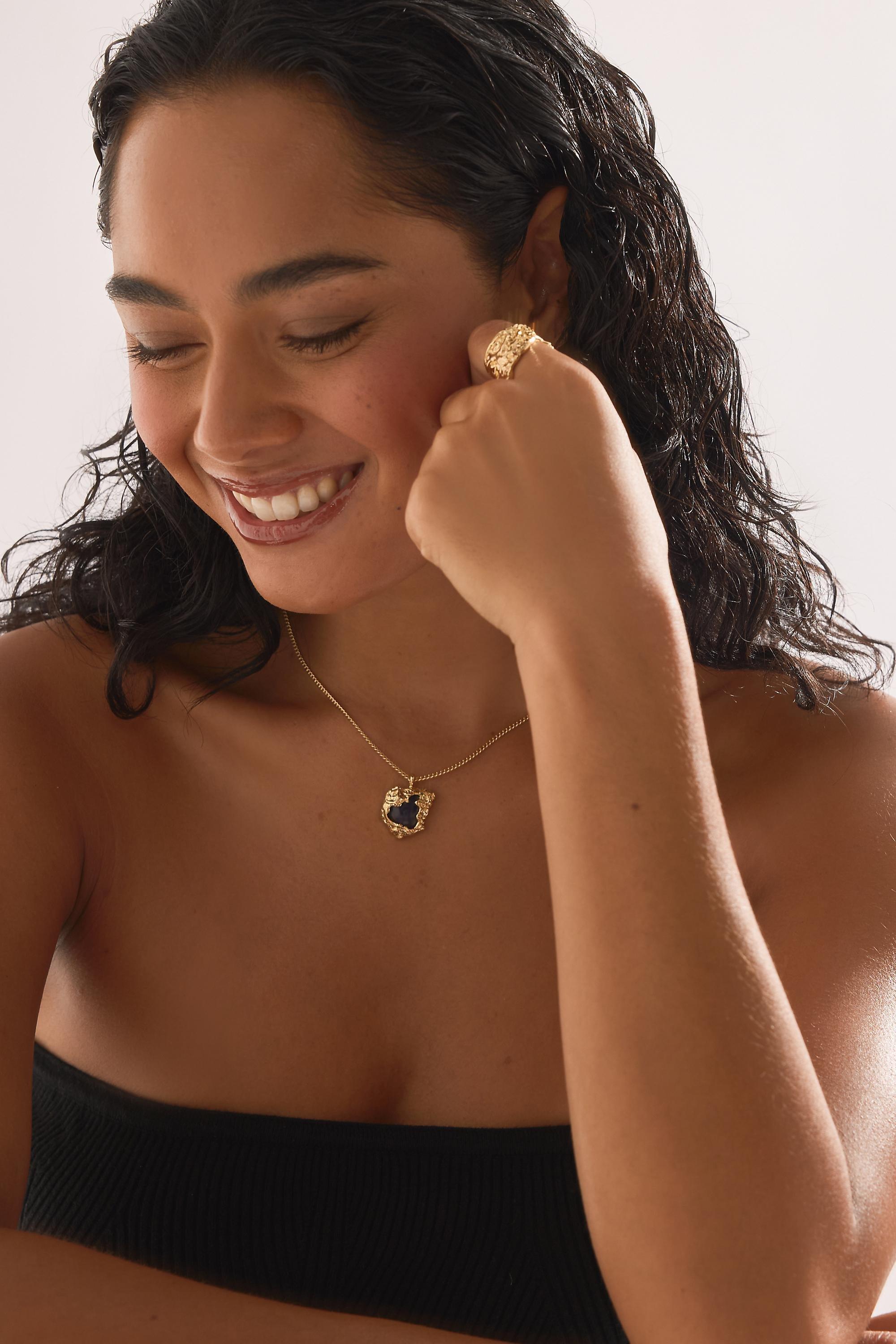 Gold-Plated Hammered Ring, Gold, Gold, large image number 4