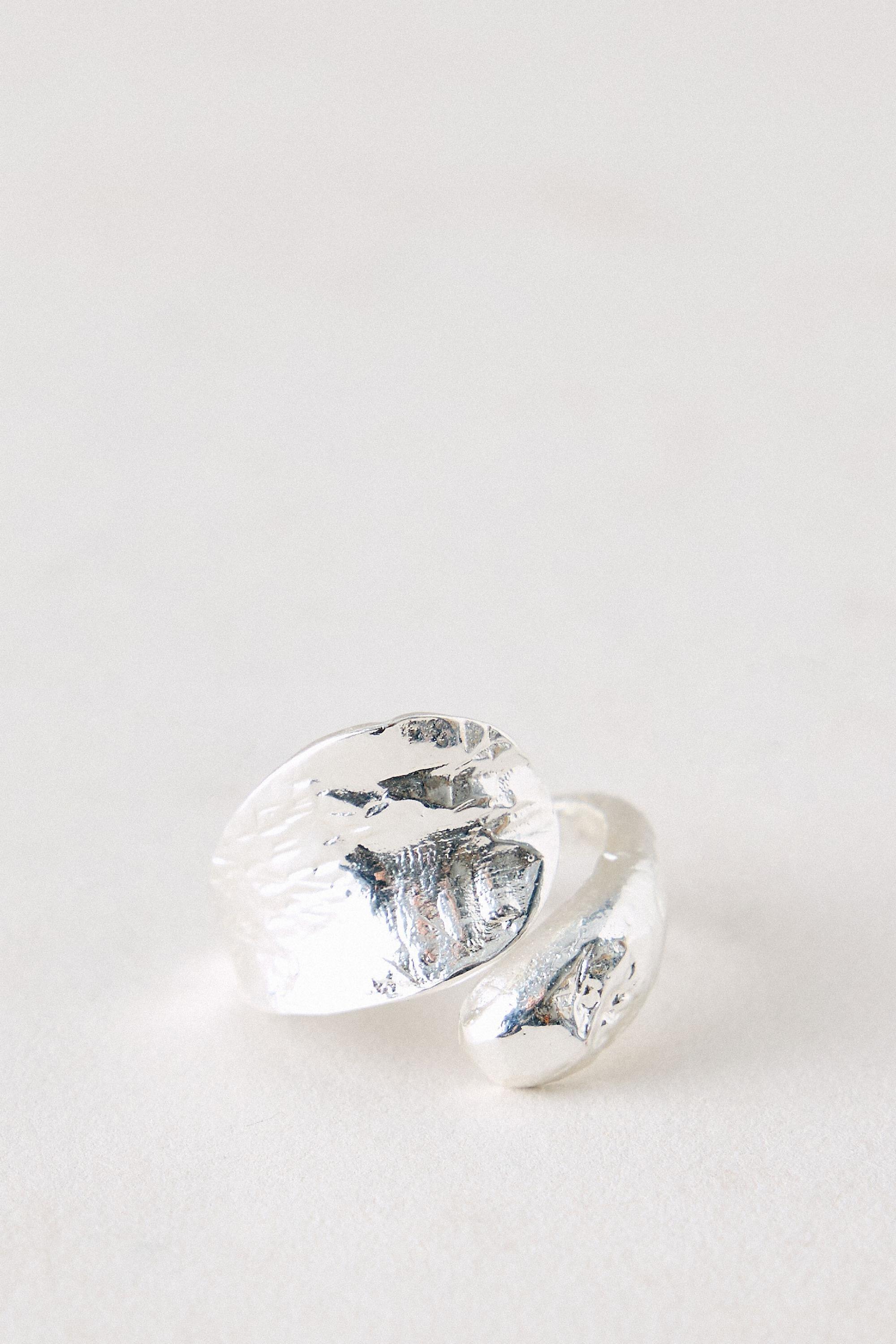 Hammered Wrap Ring, Silver, Silver, large image number 0