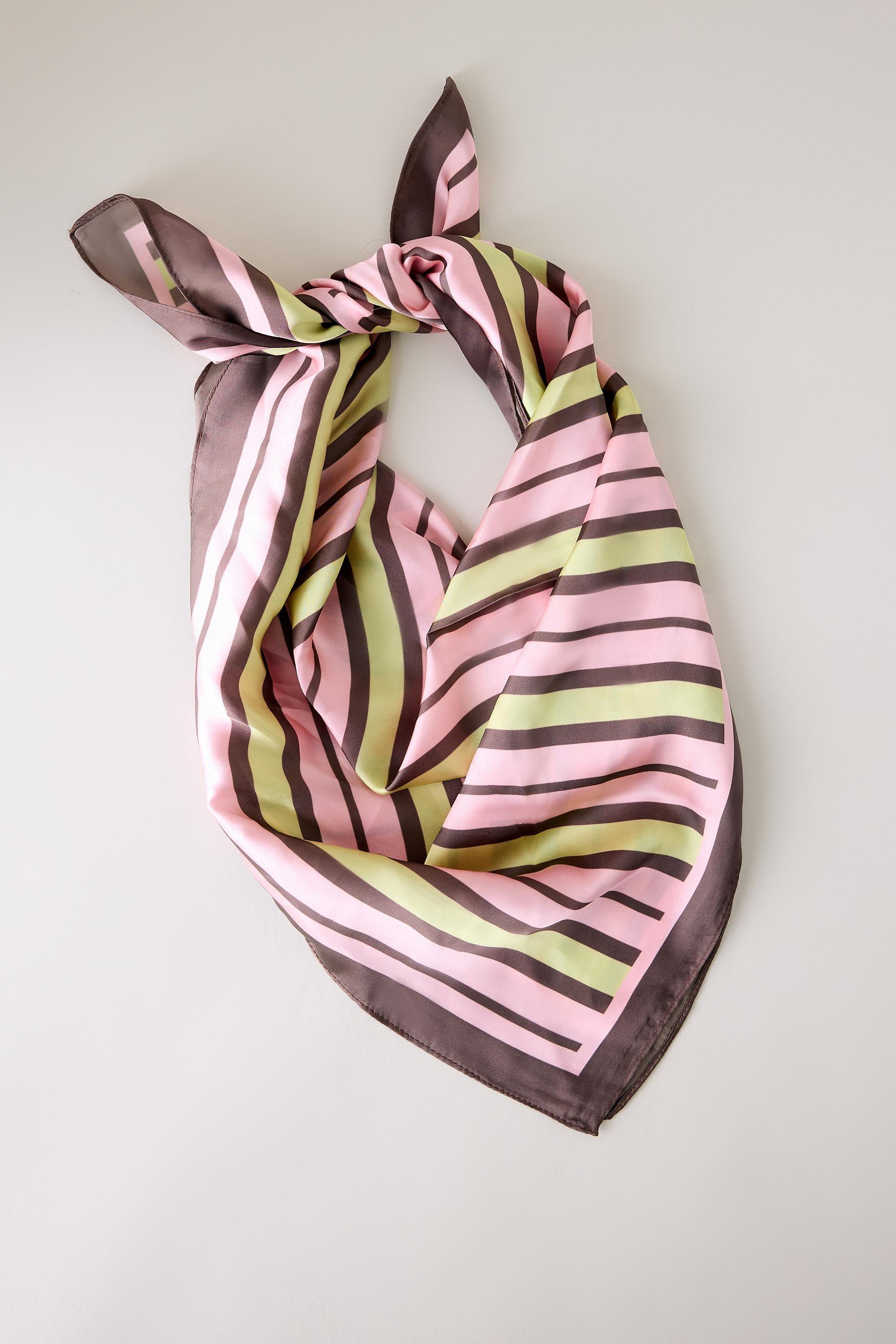 Wide Stripe Headscarf, Women, Pink, medium