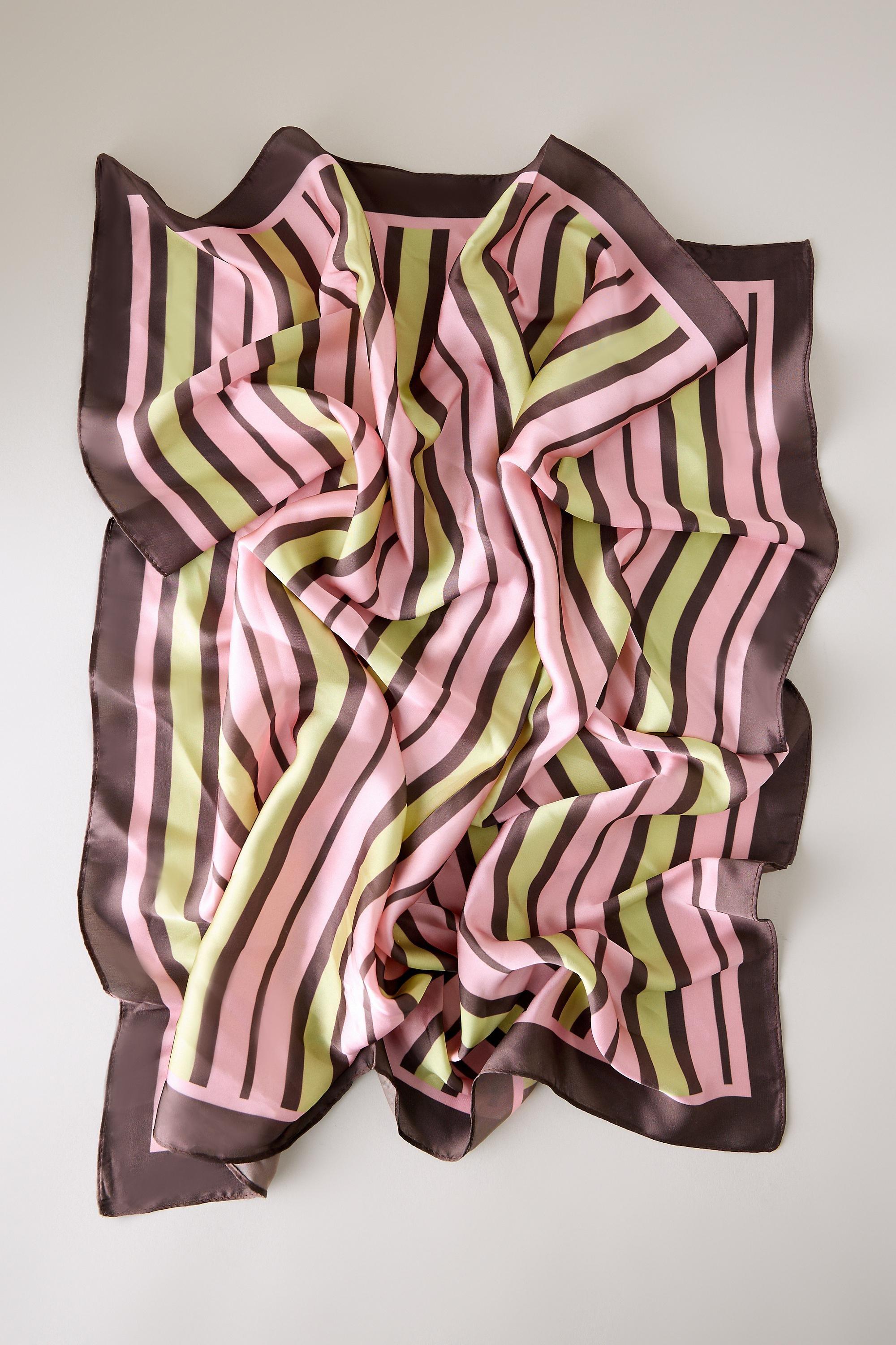 Wide Stripe Headscarf, Women, Pink, large image number 3