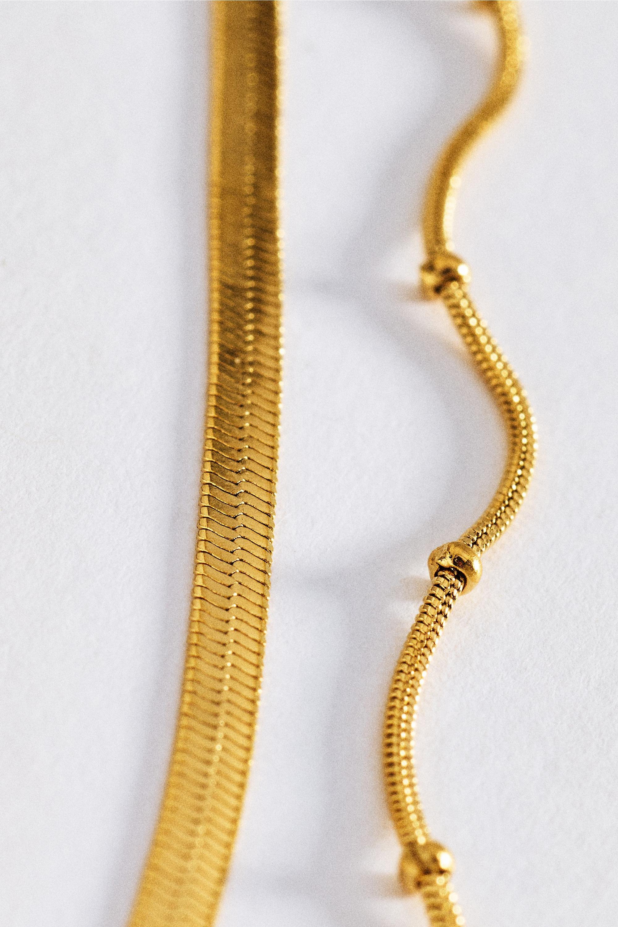 Water-Resistant Layered Necklace, Gold, Gold, large image number 1