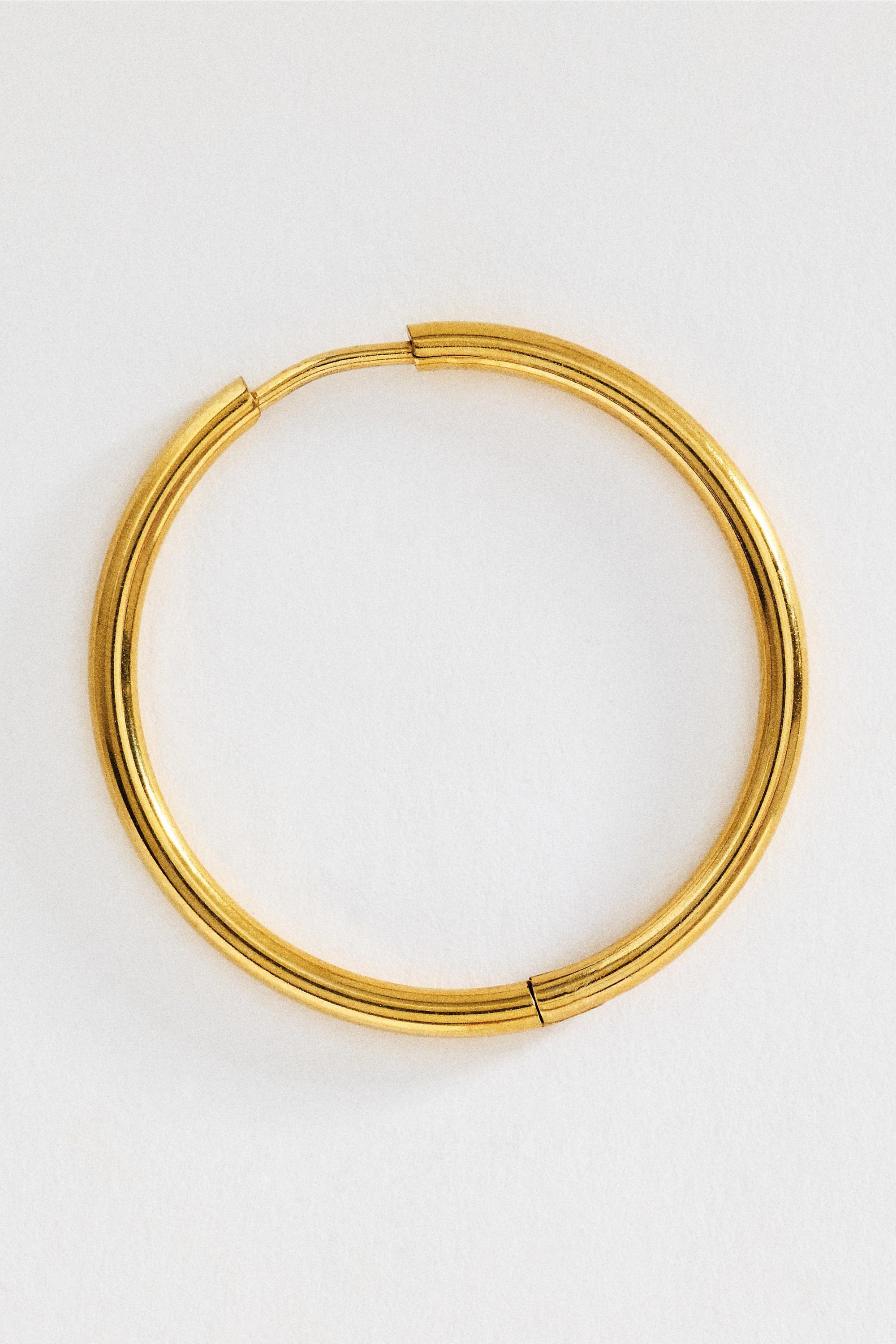 Water-Resistant Hoop Earrings, Gold, Gold, large image number 1