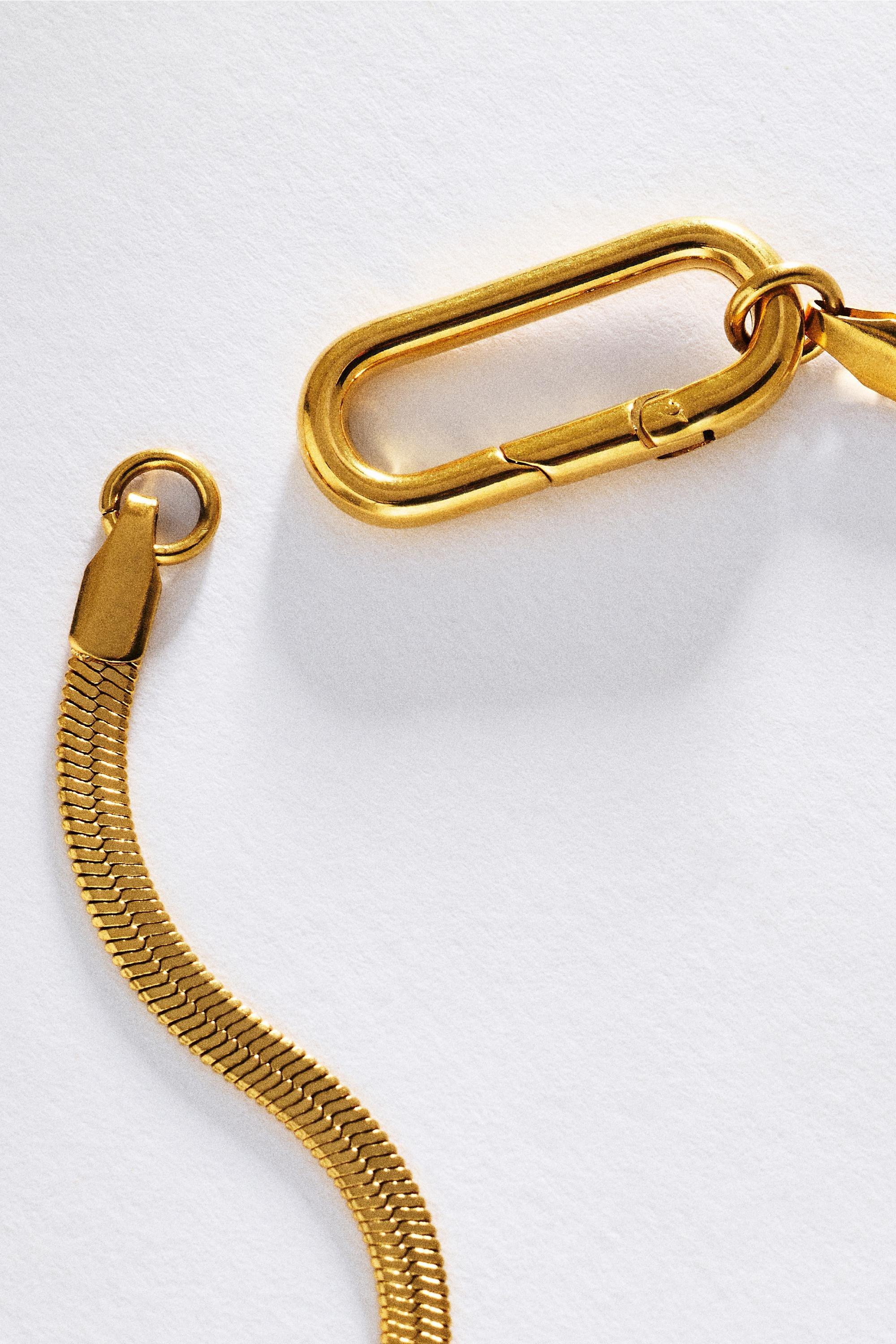 Water-Resistant Herringbone Bracelet, Gold, Gold, medium