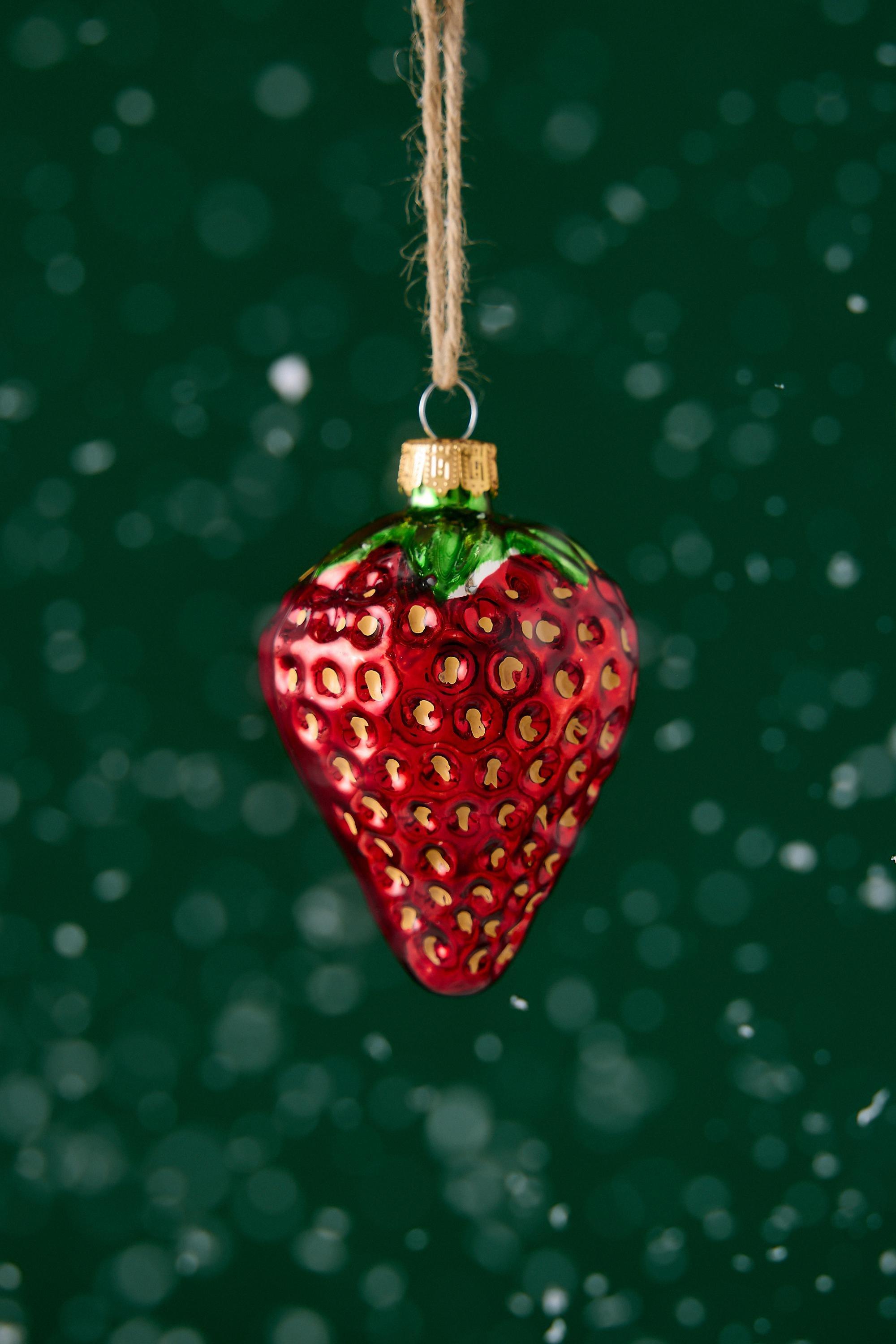Strawberry Shaped Bauble, Red, Red, medium