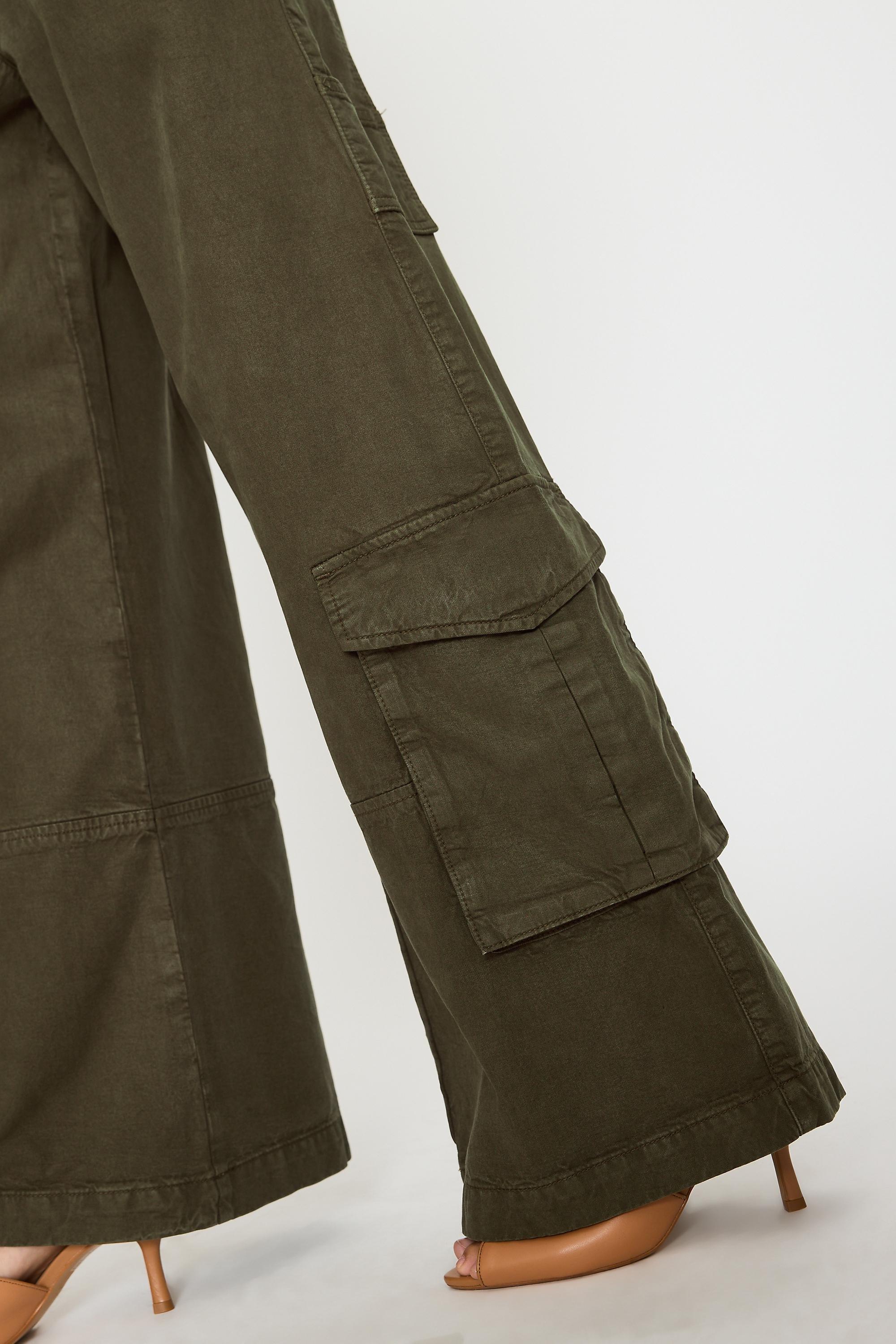 By Anthropologie Conna Straight-Leg Cargo Pants, Green, Khaki, large image number 4