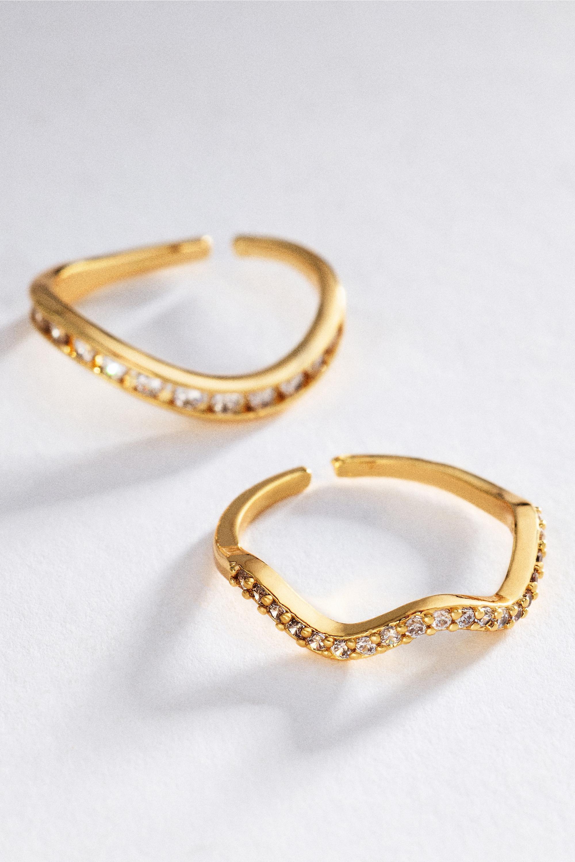 Wavy Stacking Ring, Gold, Gold, medium