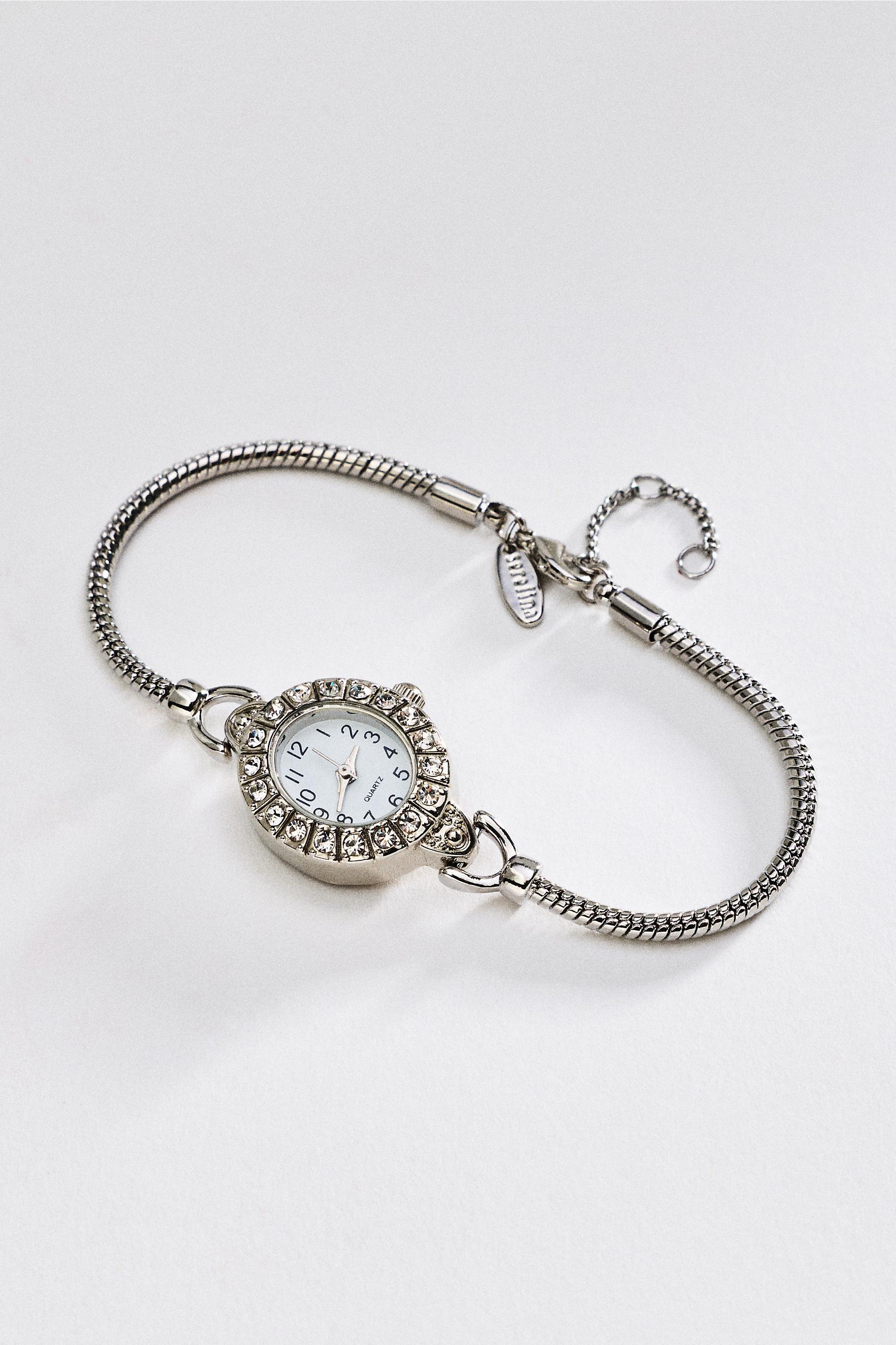 Circle Glitz Wrap Watch, Silver, Silver, large image number 0