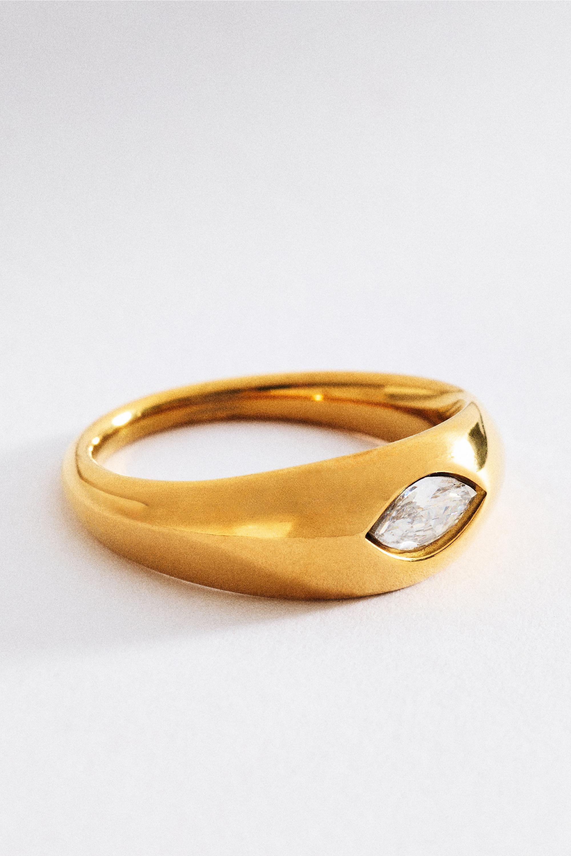 Crystal Marquise Ring, Gold, Gold, large image number 0