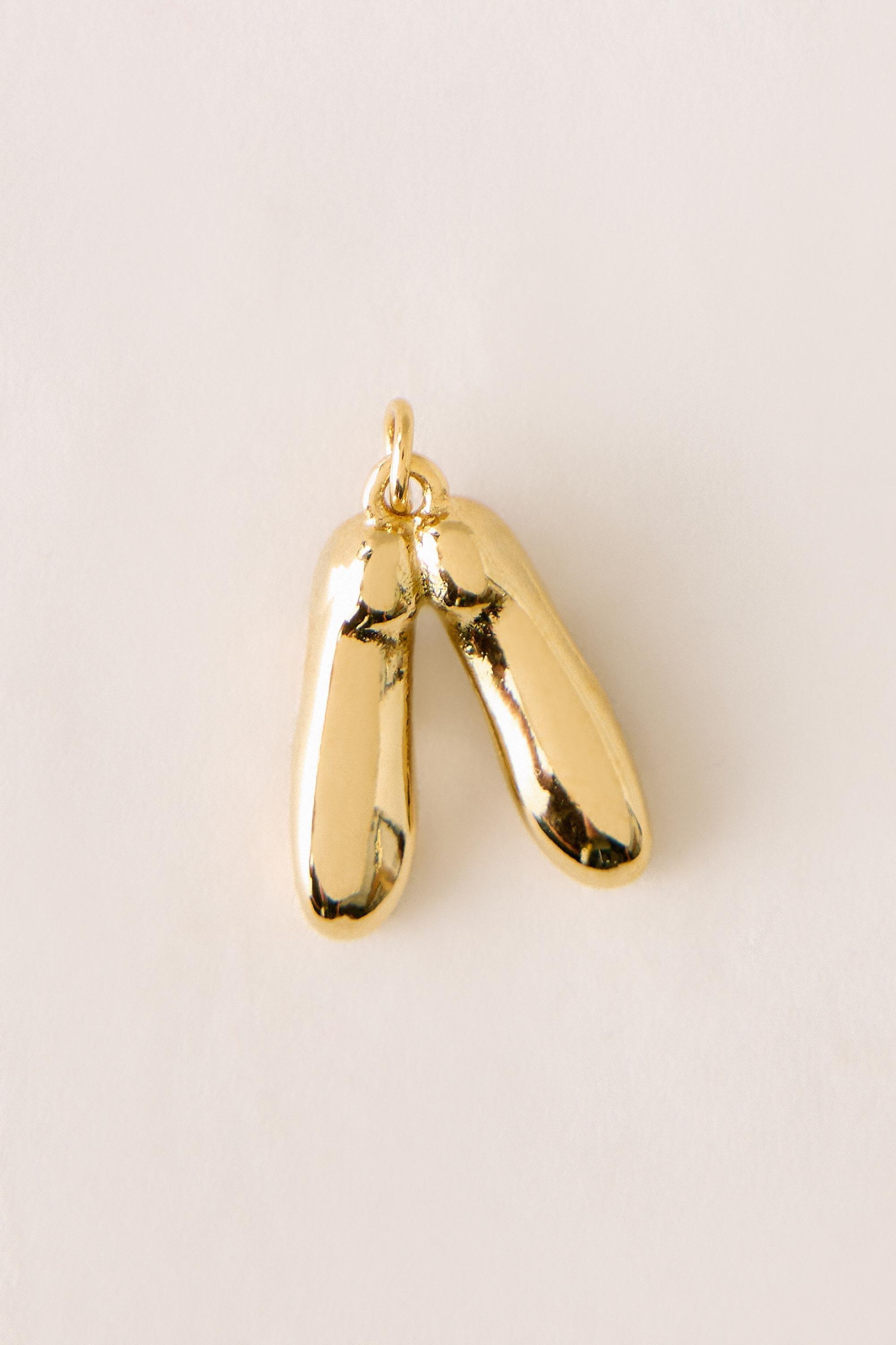 Ballet Shoes Charm, Gold, Gold, large image number 0