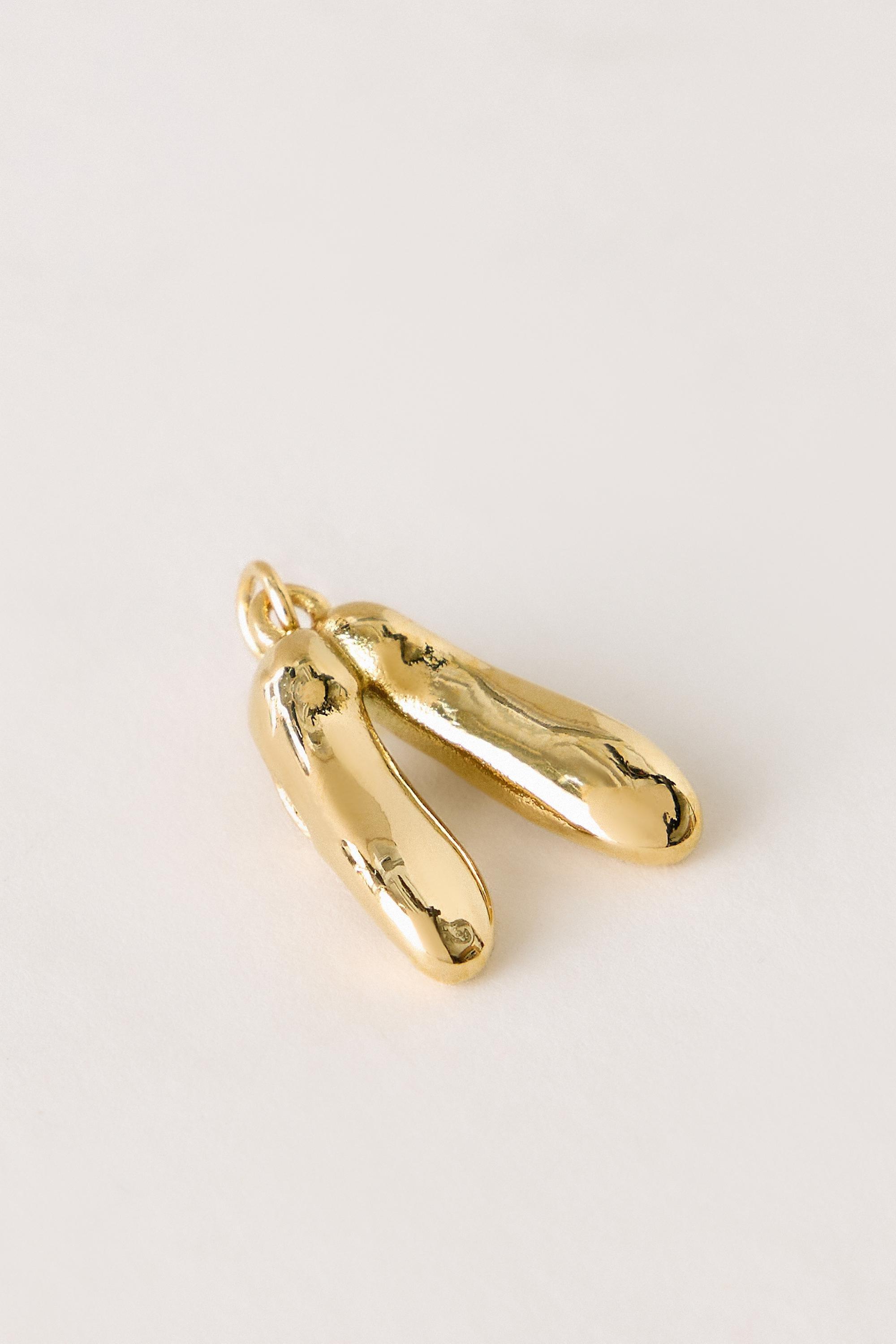 Ballet Shoes Charm, Gold, Gold, large image number 1