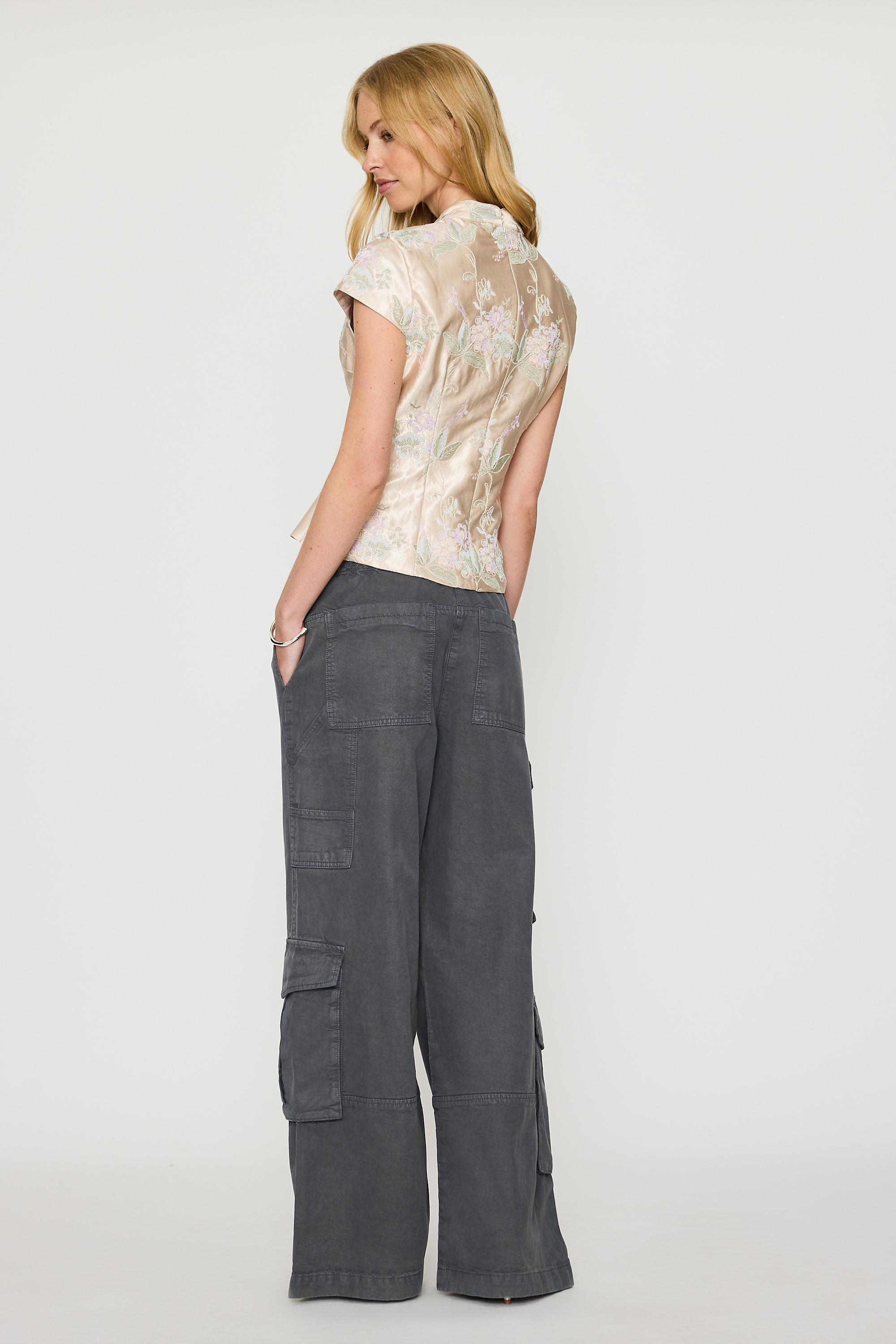 By Anthropologie Mandarin Collar Top, Cream, large image number 5