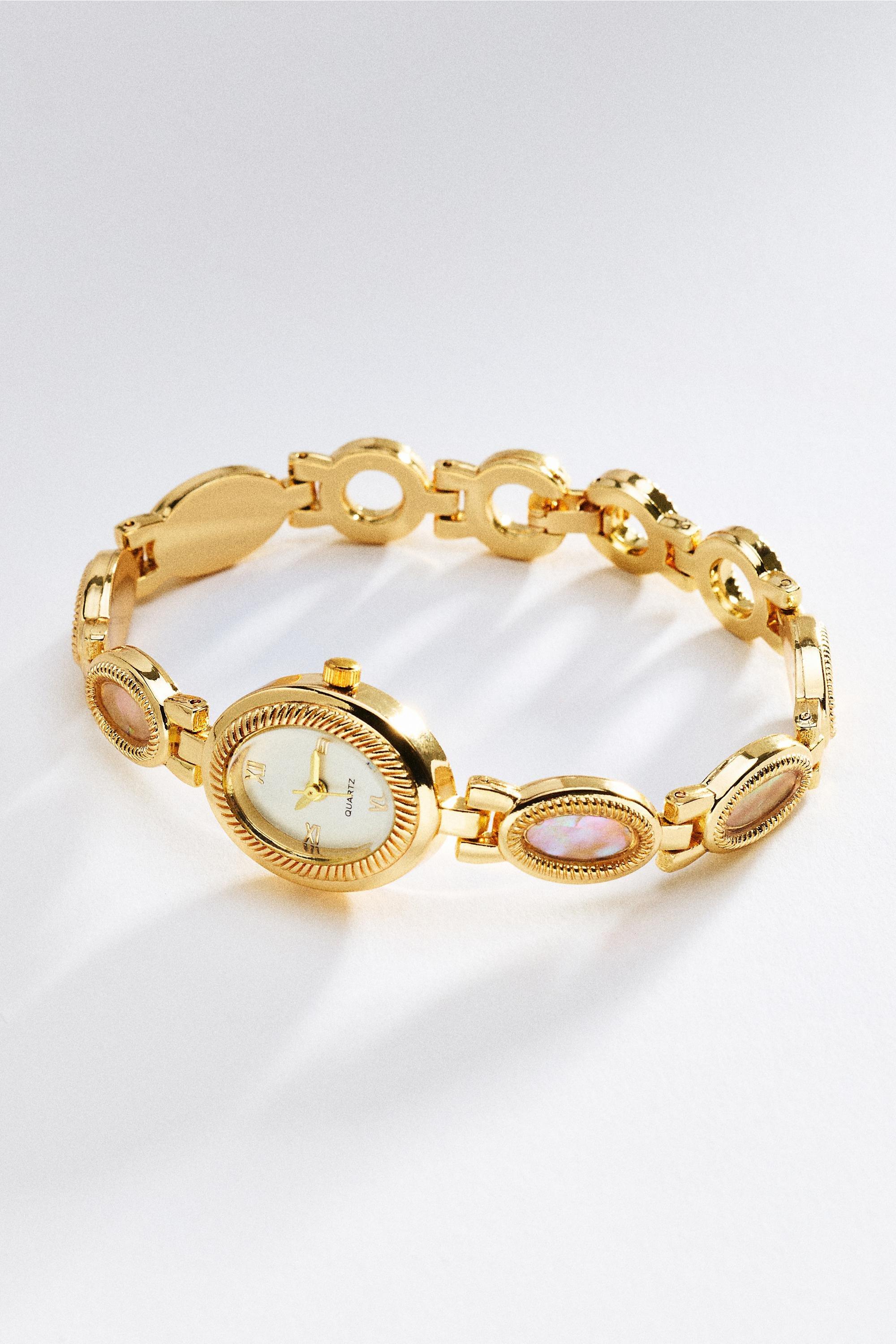 Mother Of Chain Watch, Gold, Cream, medium