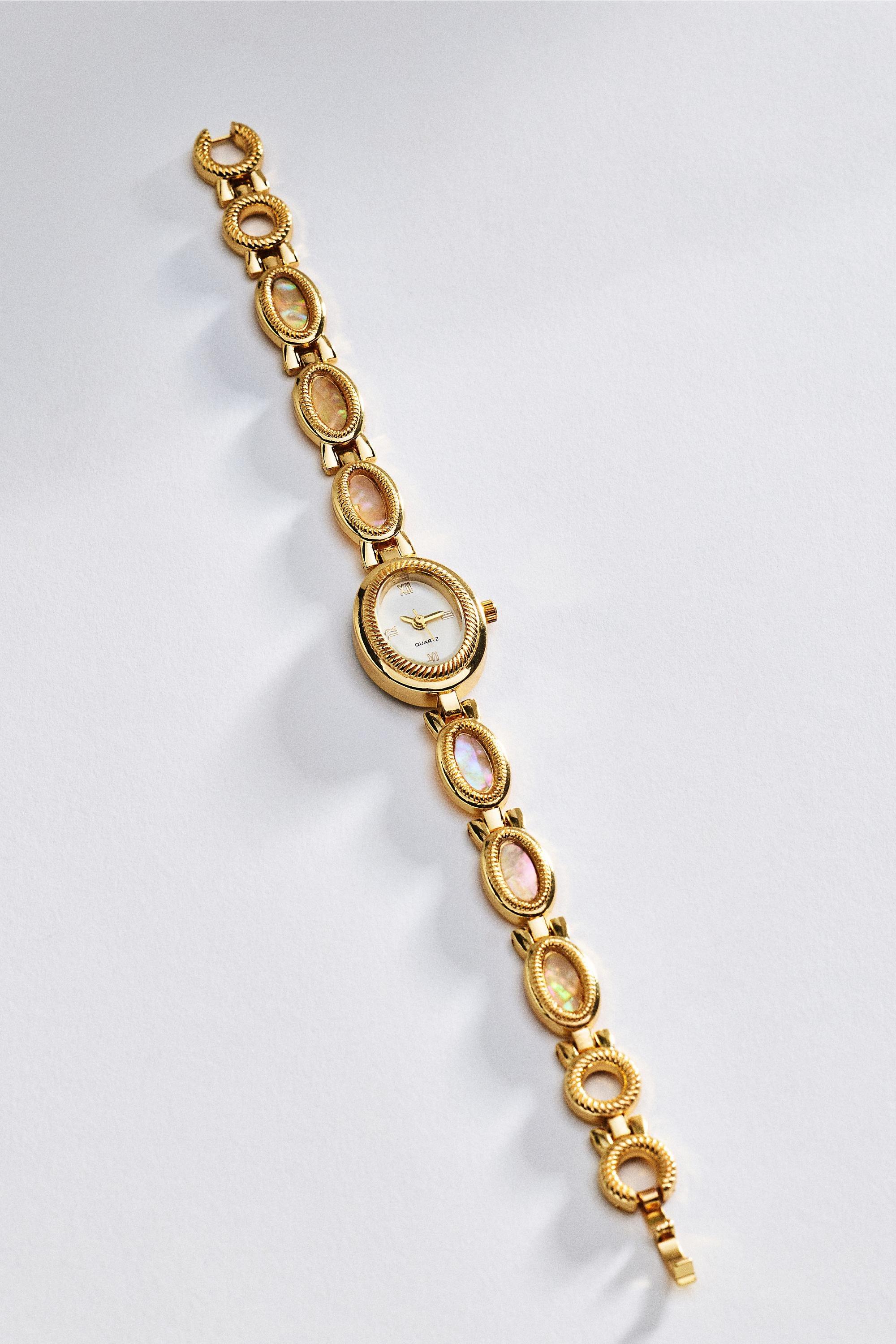 Mother Of Chain Watch, Gold, Cream, medium