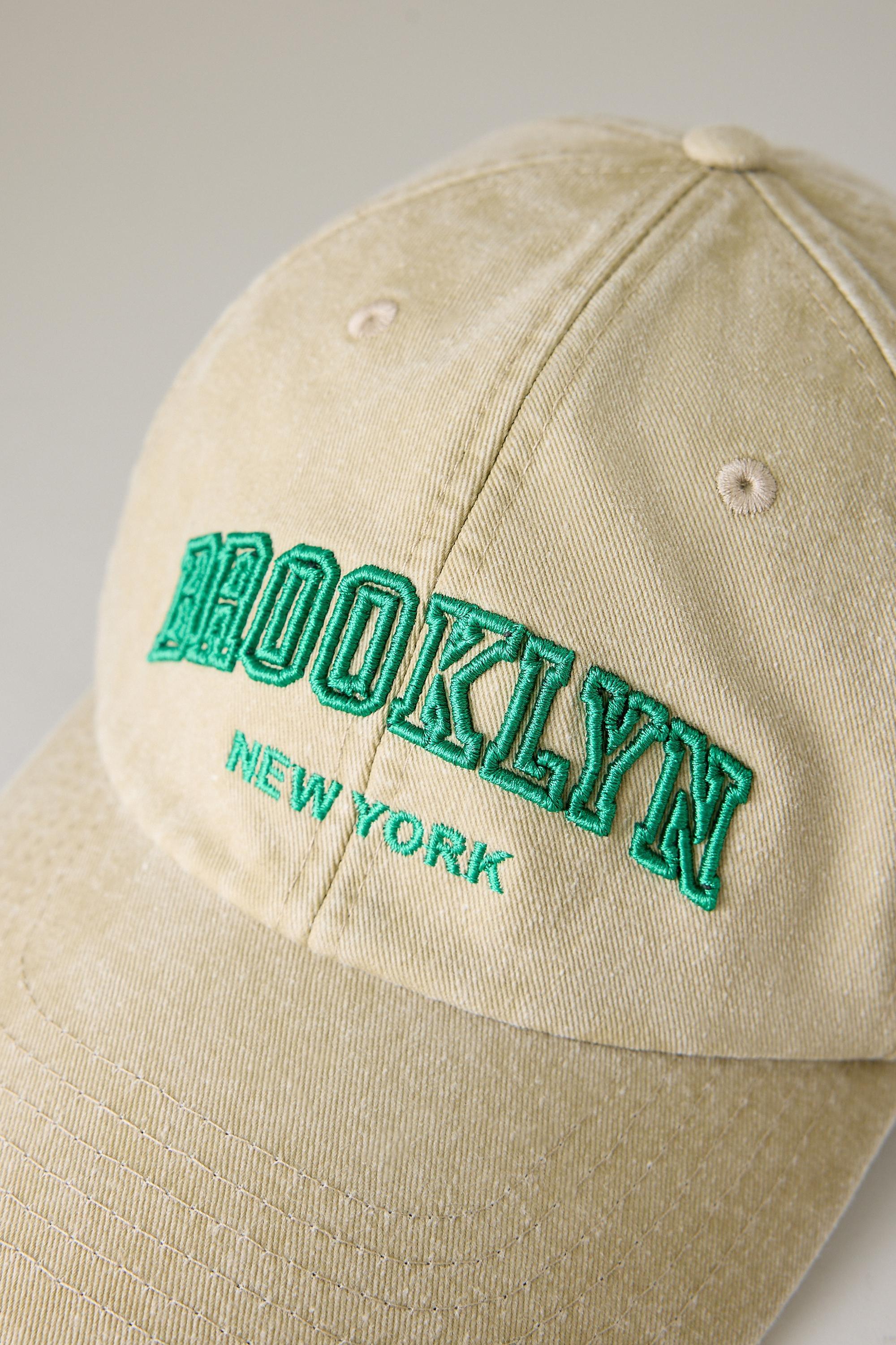 Brooklyn Embroidered Cotton Cap, Green, Cream, large image number 3