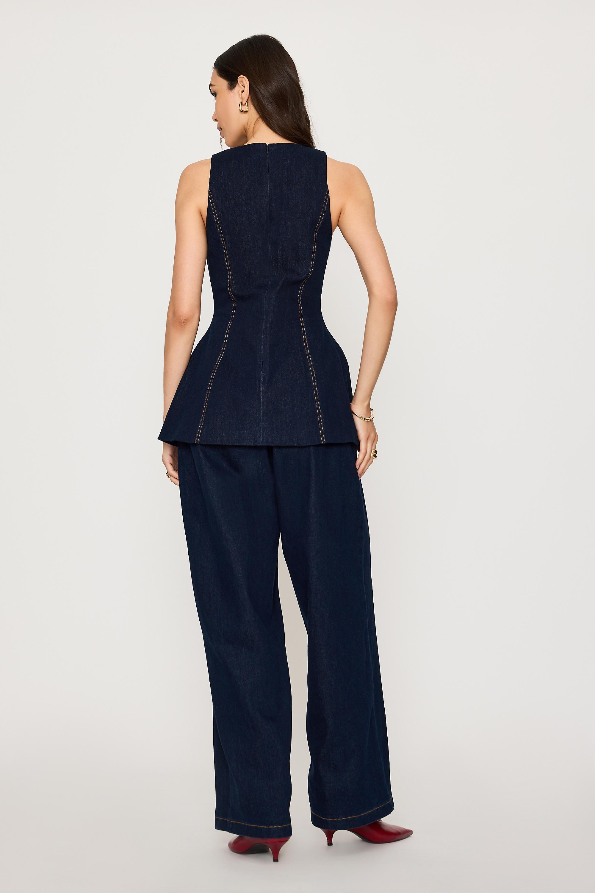 Odd Muse Denim Volume Top, Blue, Blue, large image number 4