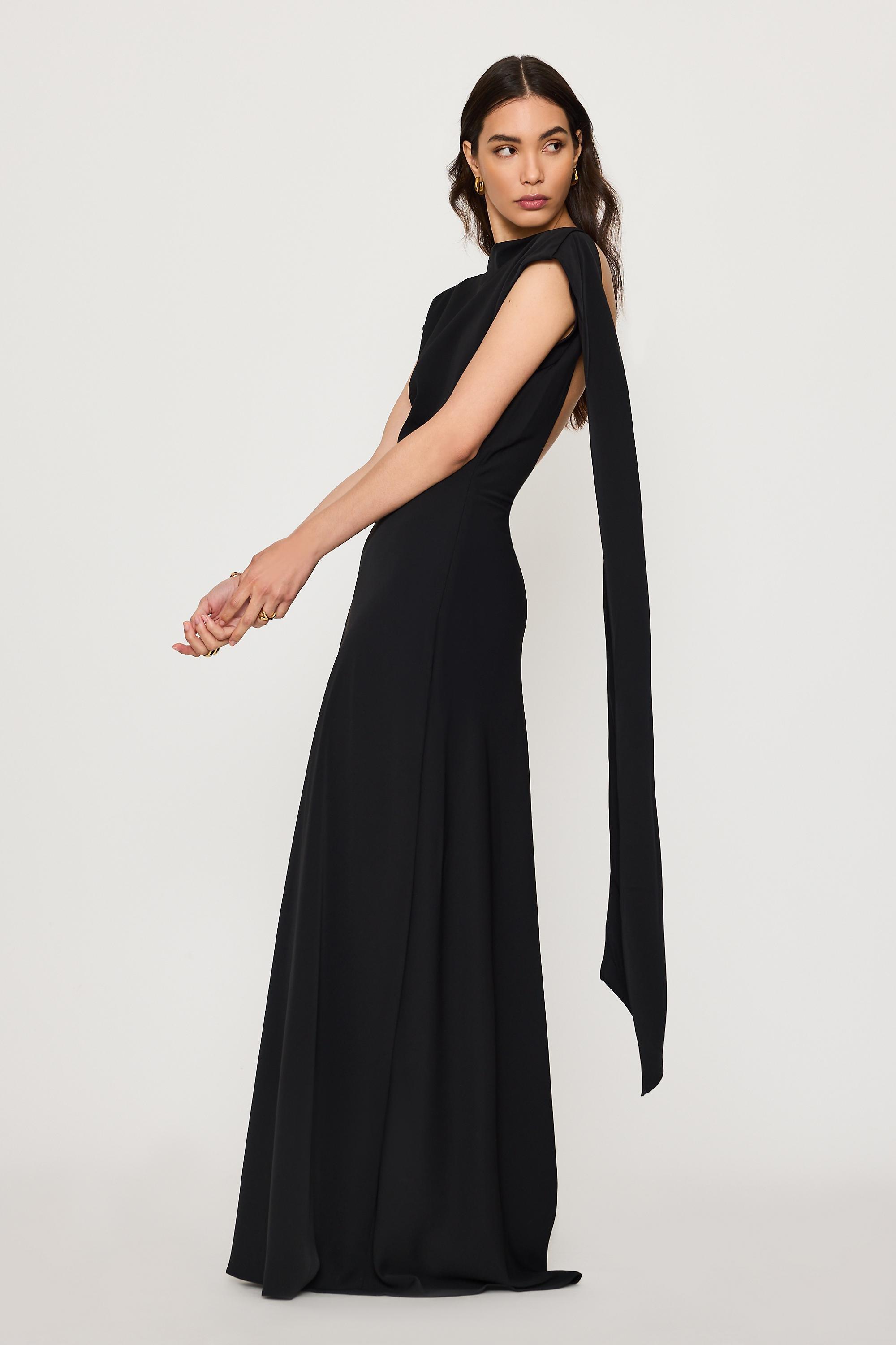 Odd Muse Draped Maxi Dress, Black, Black, large image number 2