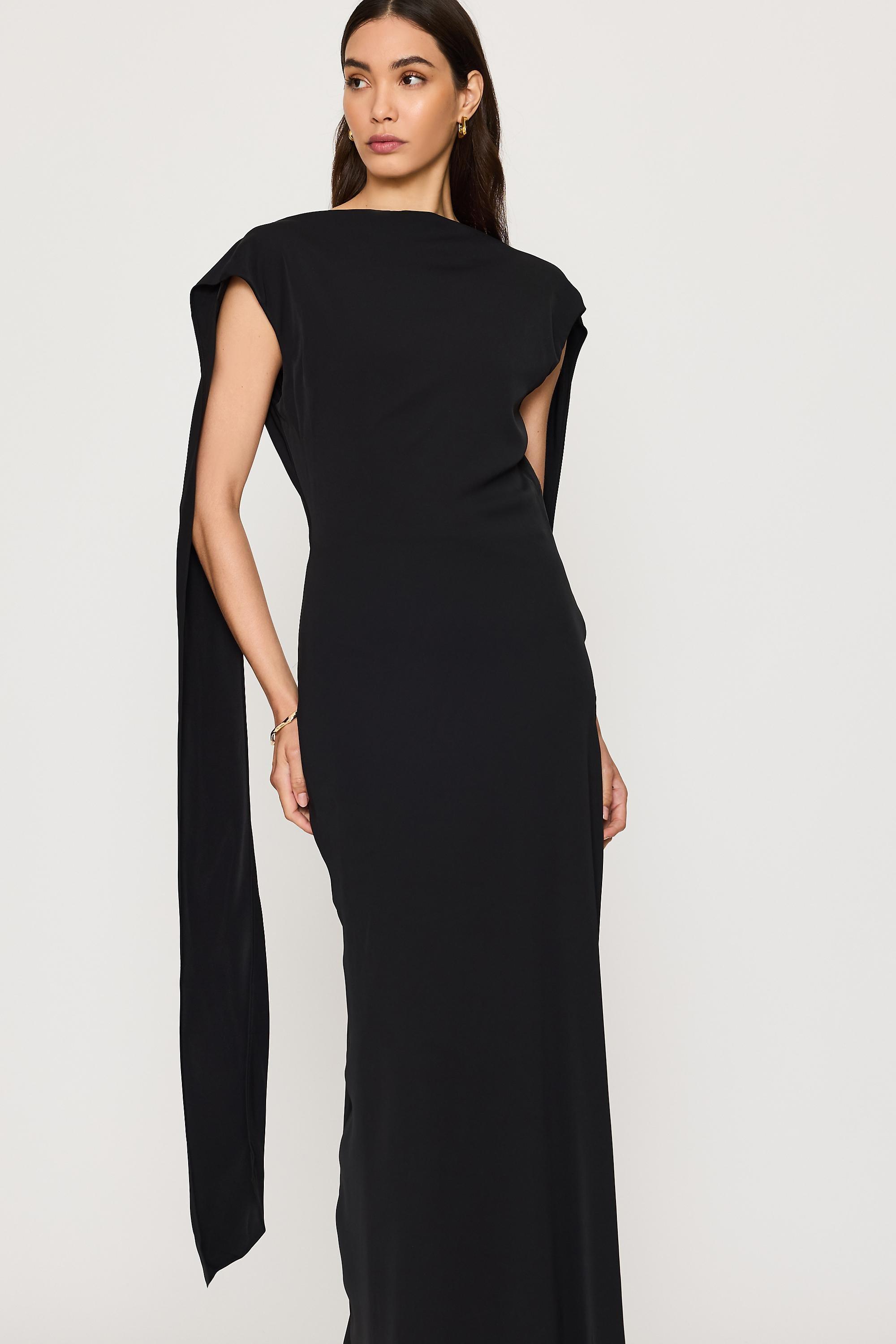 Odd Muse Draped Maxi Dress, Black, Black, large image number 4