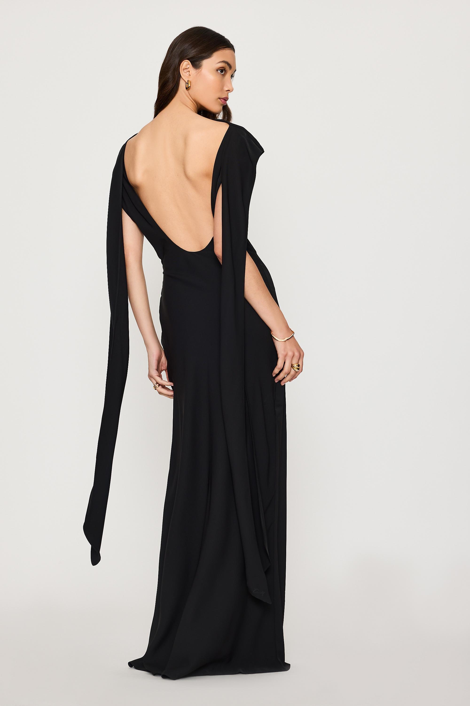 Odd Muse Draped Maxi Dress, Black, Black, large image number 5