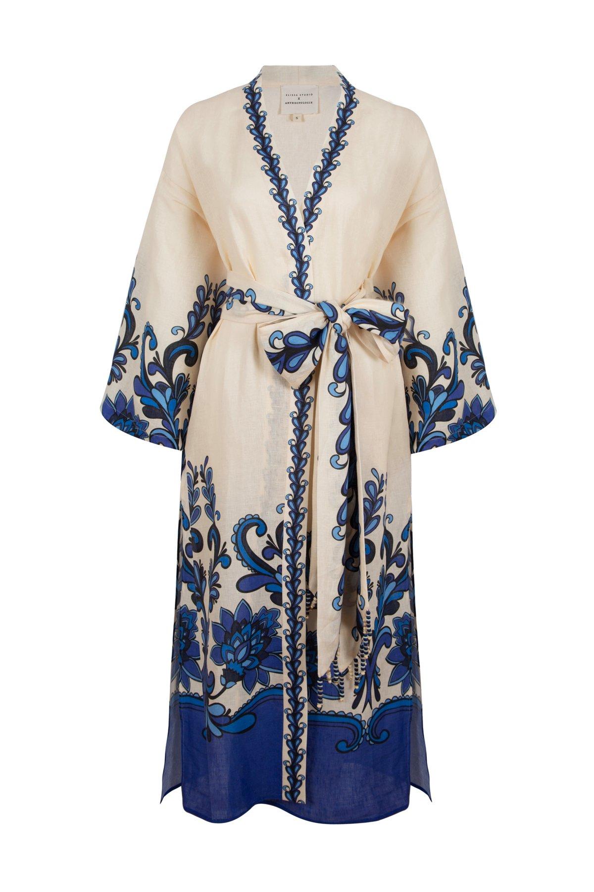 Kimono, Navy, , large image number 0