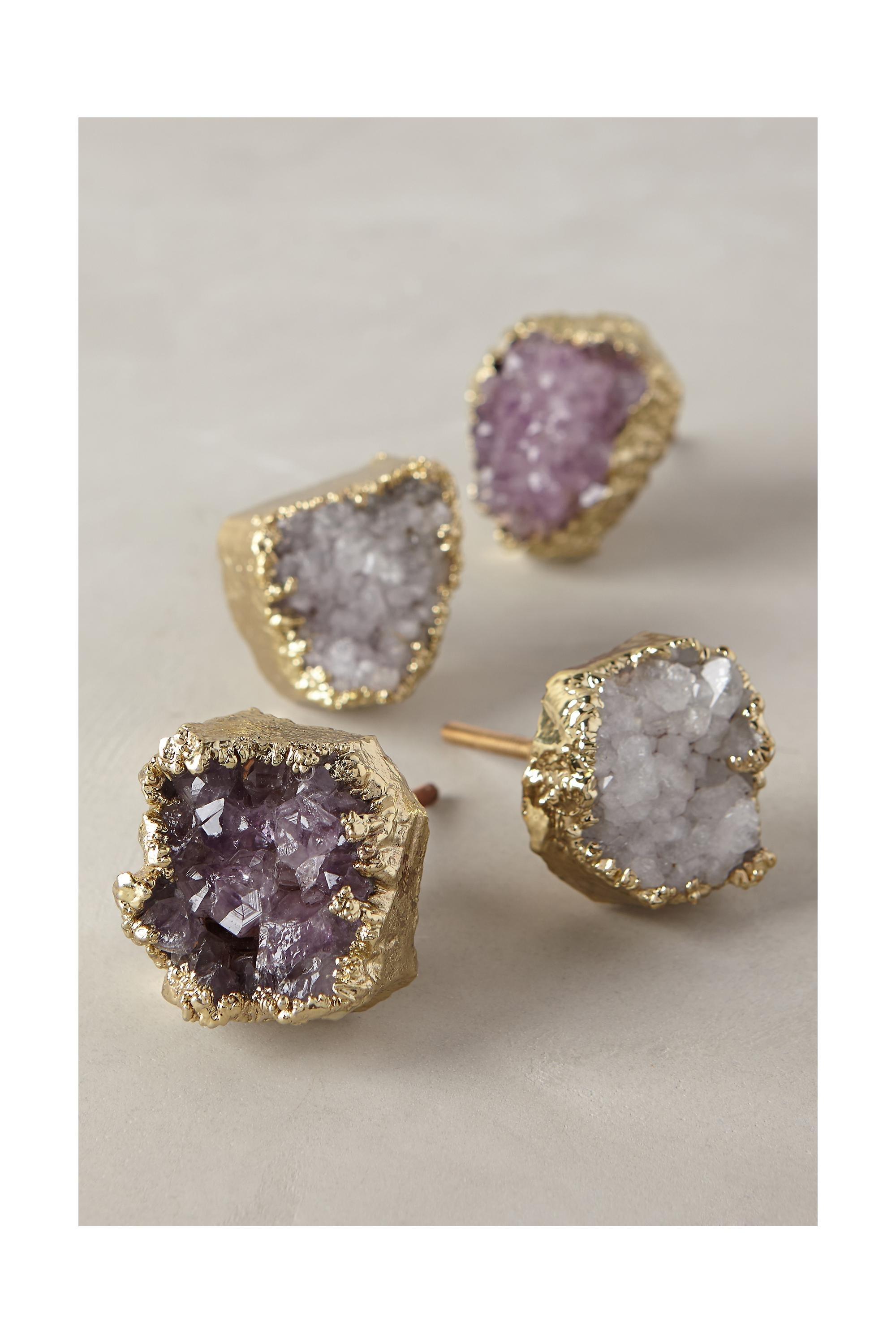 Gilded Amethyst Knob, Purple, , large image number 0