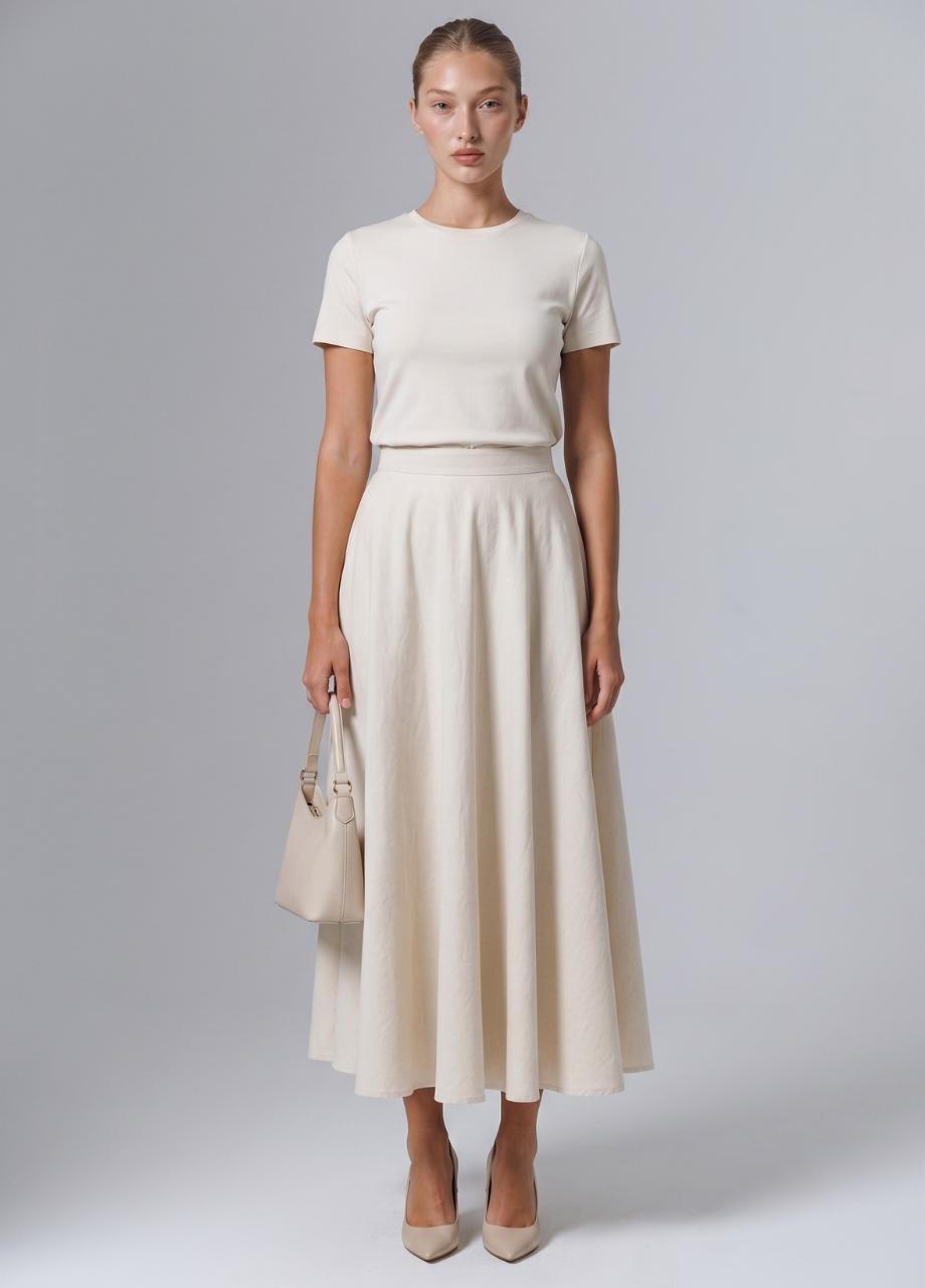 Cotton Skirt, Beige, A537_400, medium
