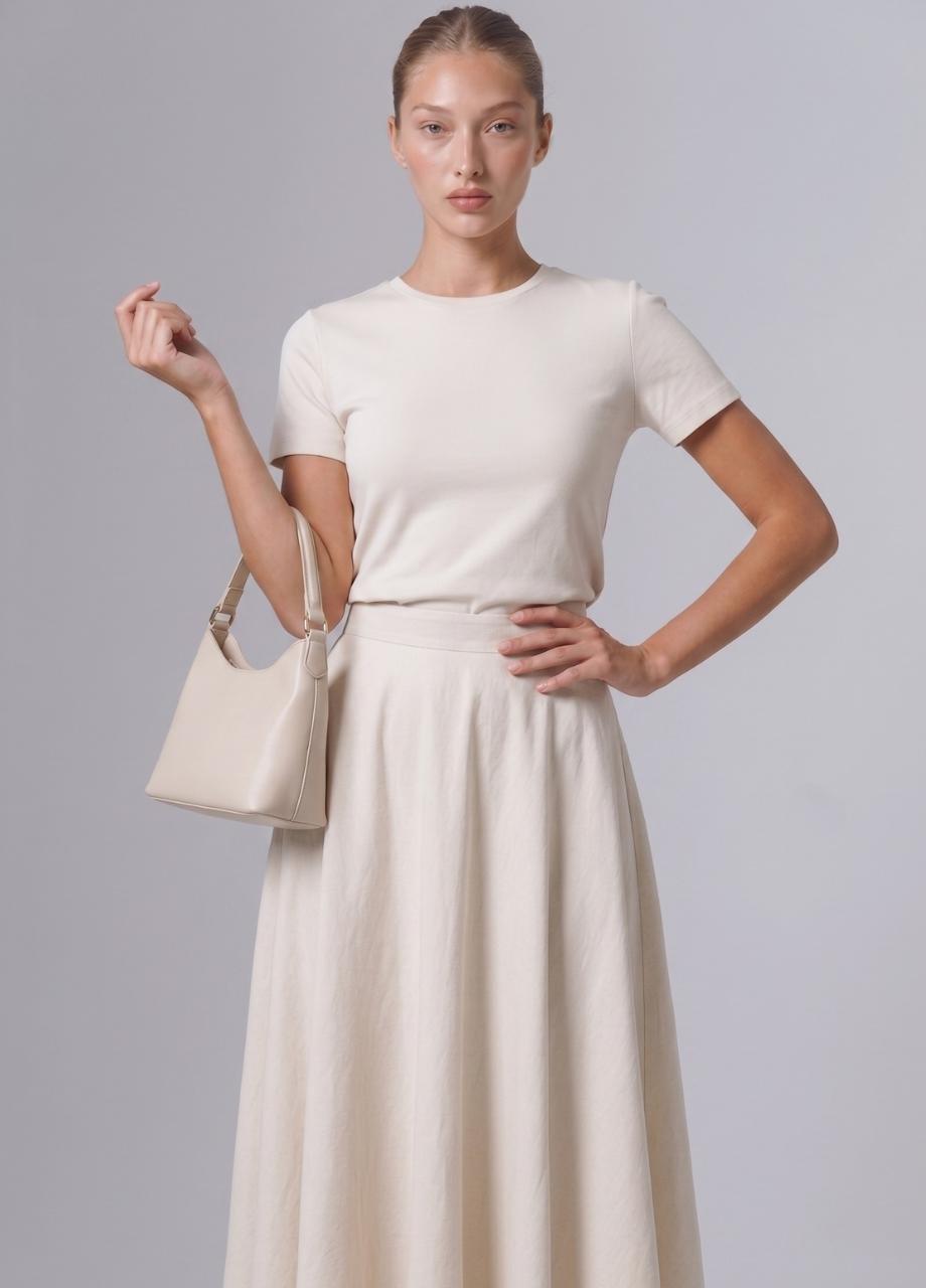 Cotton Skirt, Beige, A537_400, large image number 2