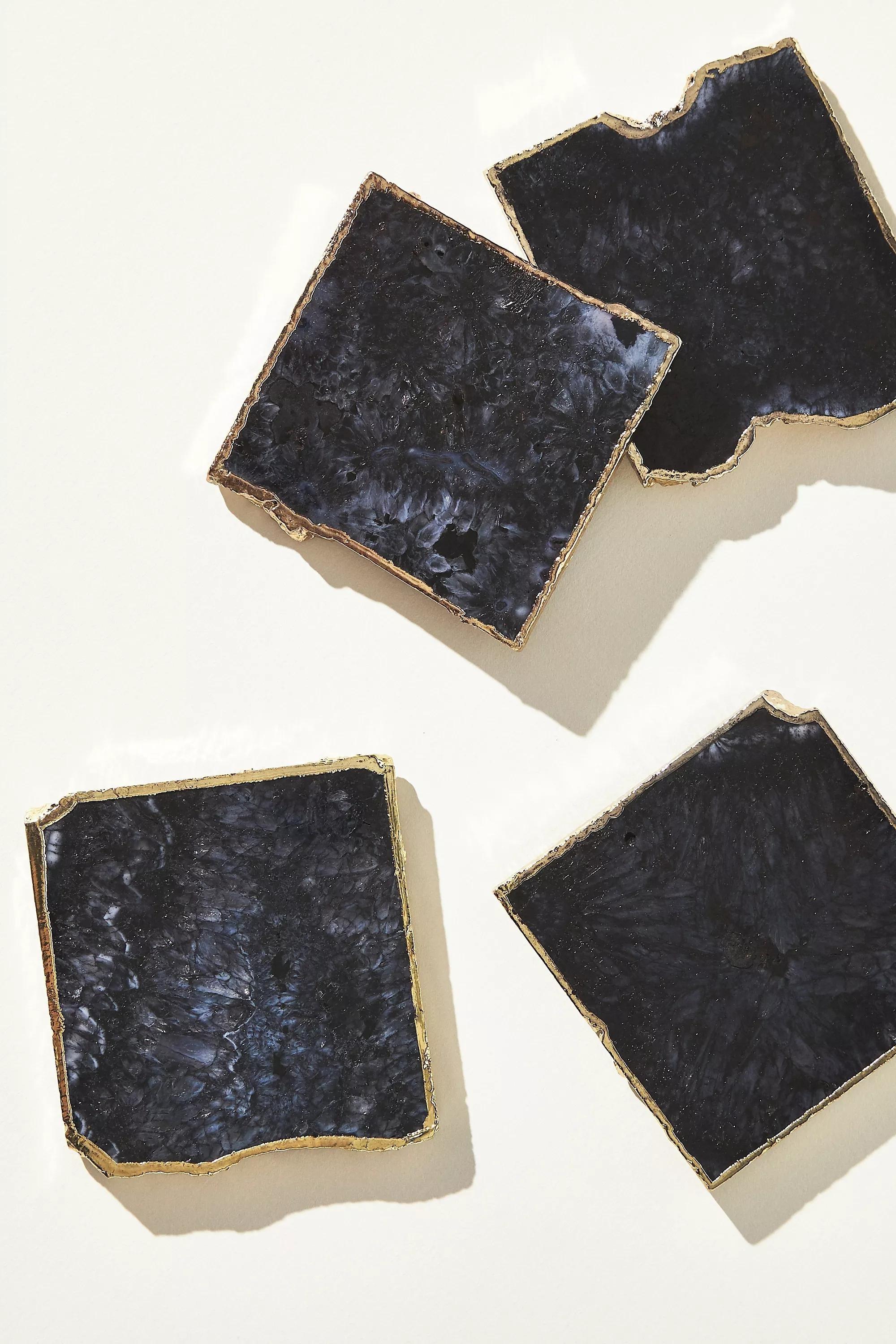 Agate Coaster, Black, , medium