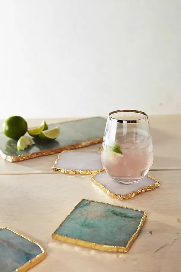 Agate Coaster, Green, A501_0030, large image number 0