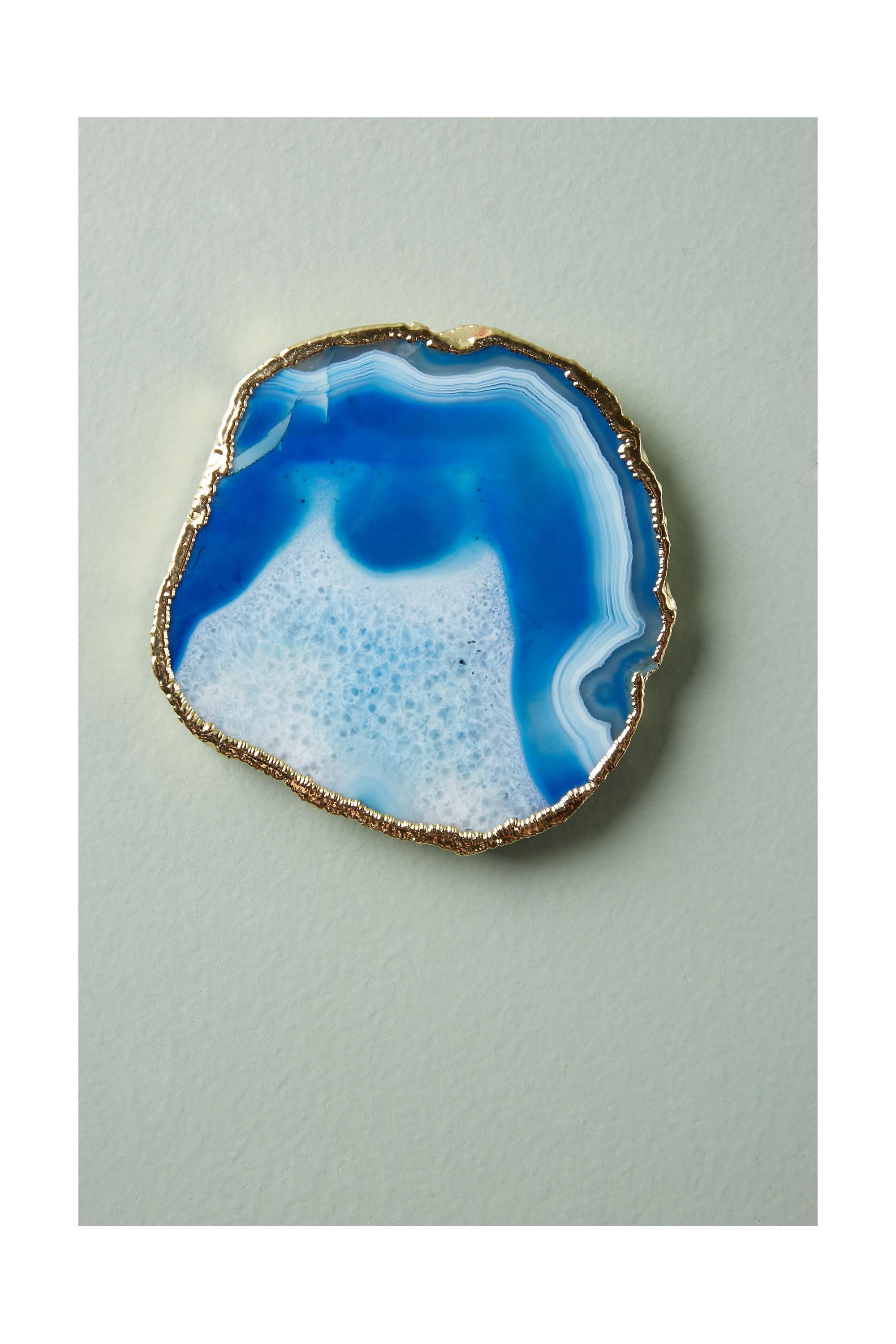 Agate Coaster, Blue, A501_0040, large image number 1