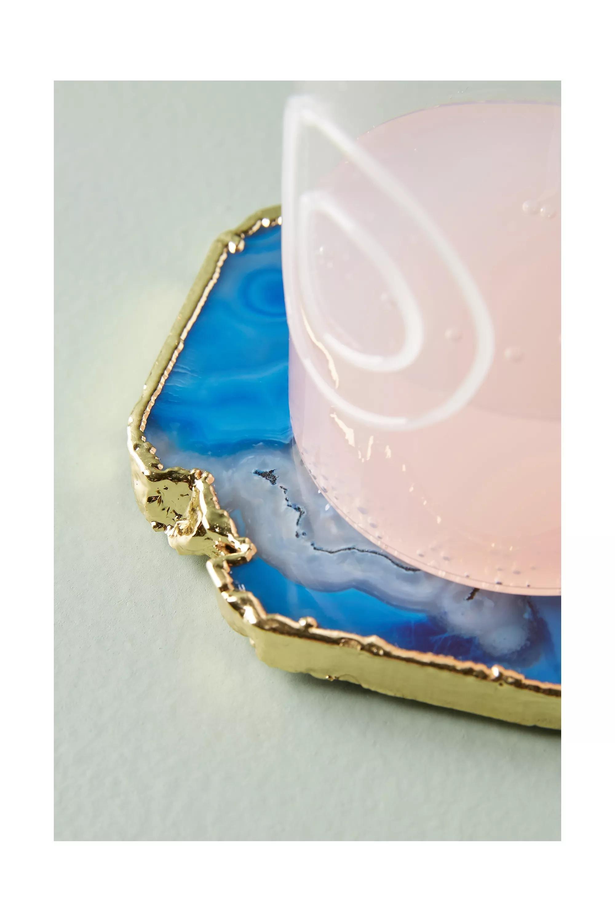Agate Coaster, Blue, A501_0040, large image number 4