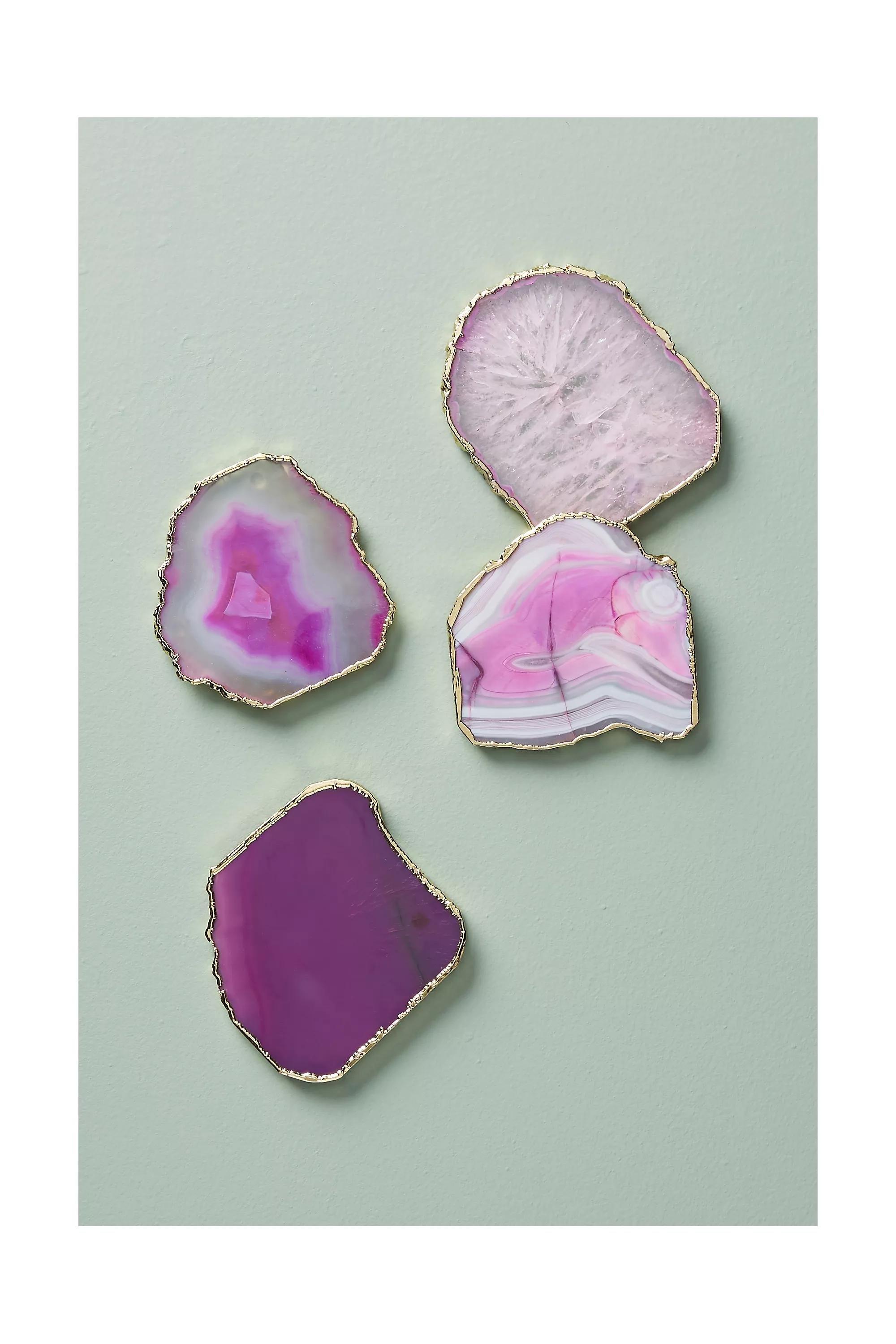 Agate Coaster, Pink, A501_0065, large image number 1