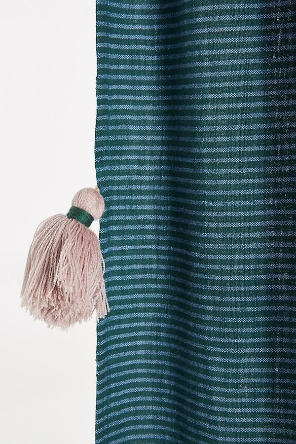 Mindra Striped Curtain, Navy, A501_0041, large image number 2