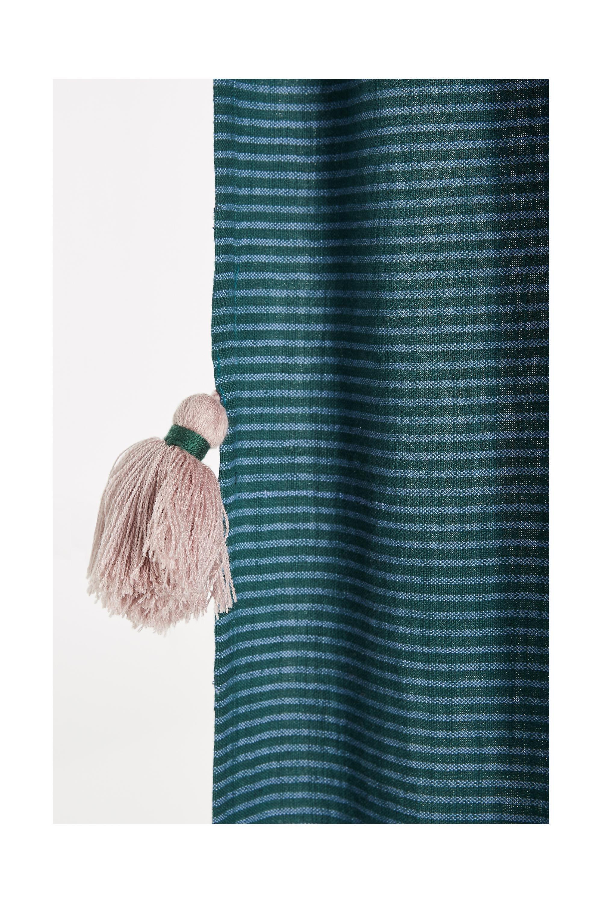 Mindra Striped Curtain, Navy, A501_0041, large image number 3