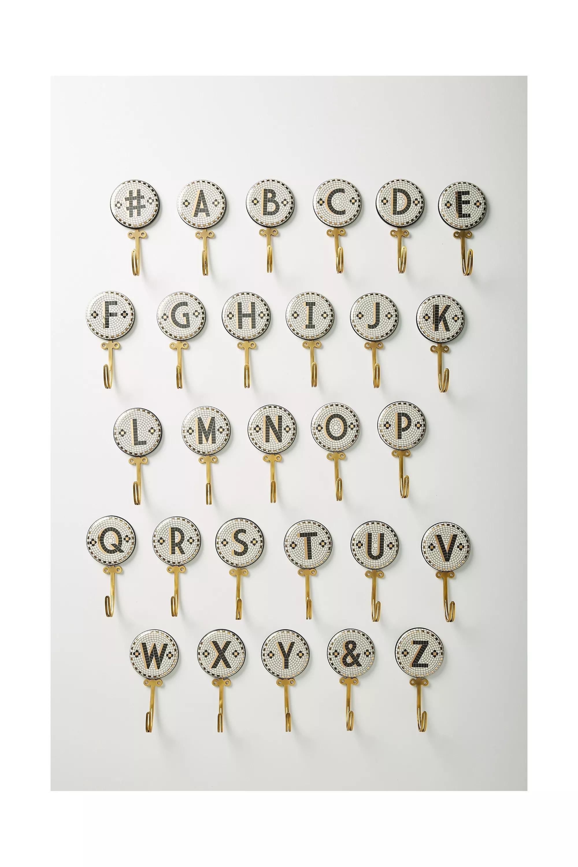 Anthropologie - Bistro Tile Monogram Hook, X