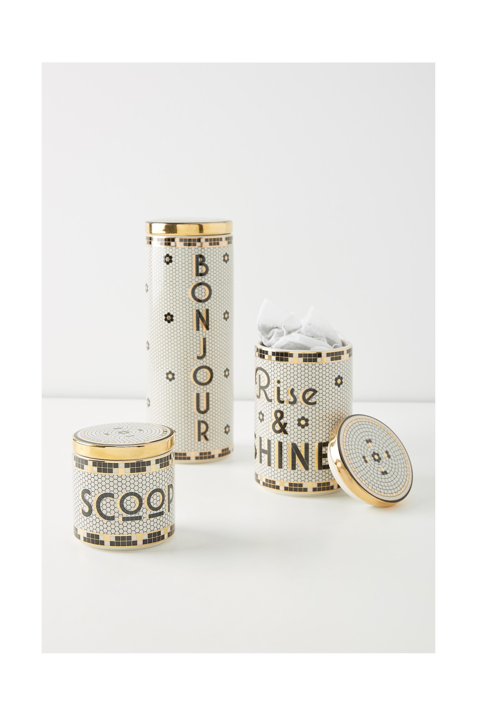 B&W Bistro Tile Canister, A501_0018, large image number 1