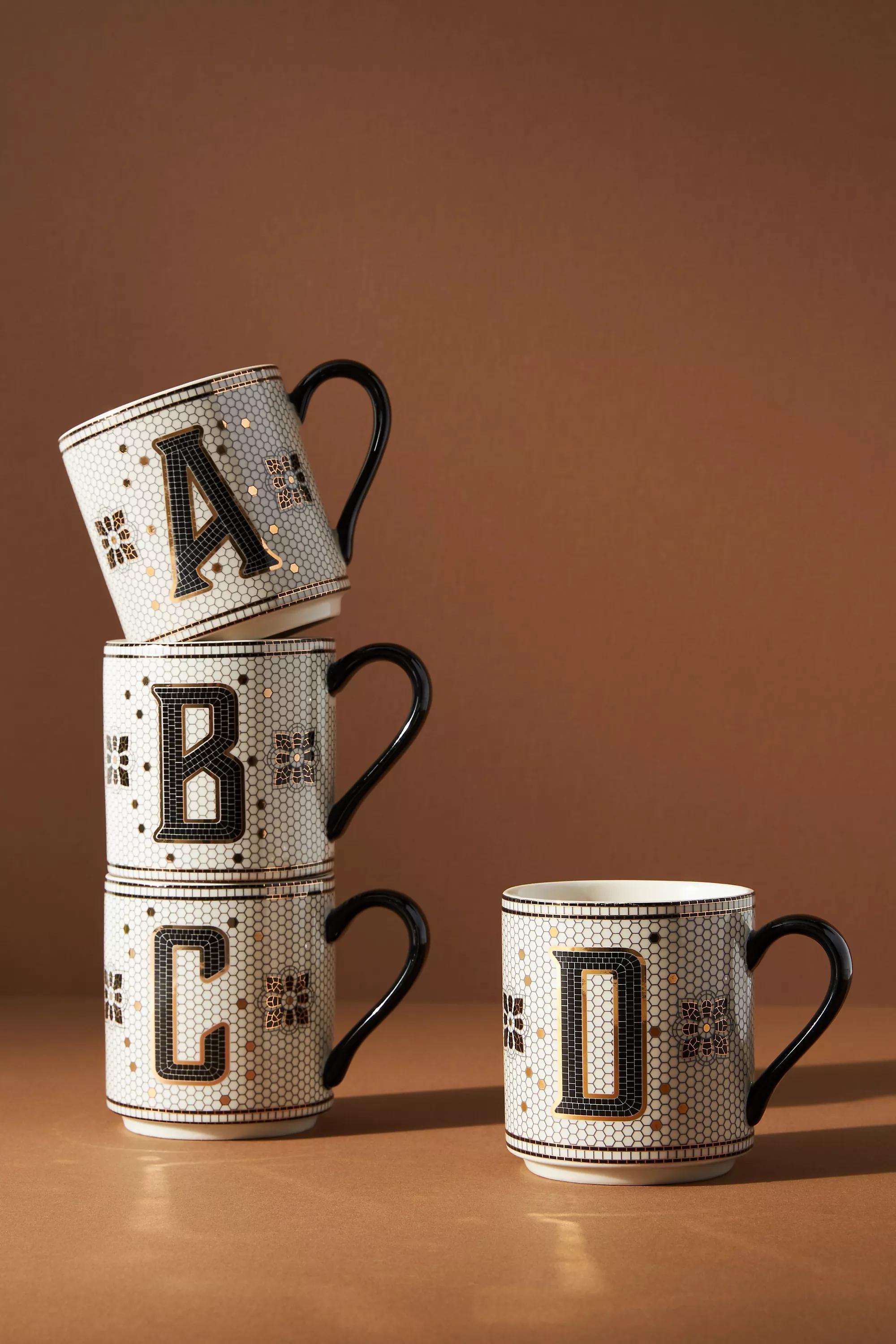 Anthropologie - Bistro Tiled Margot Monogram Mug, A