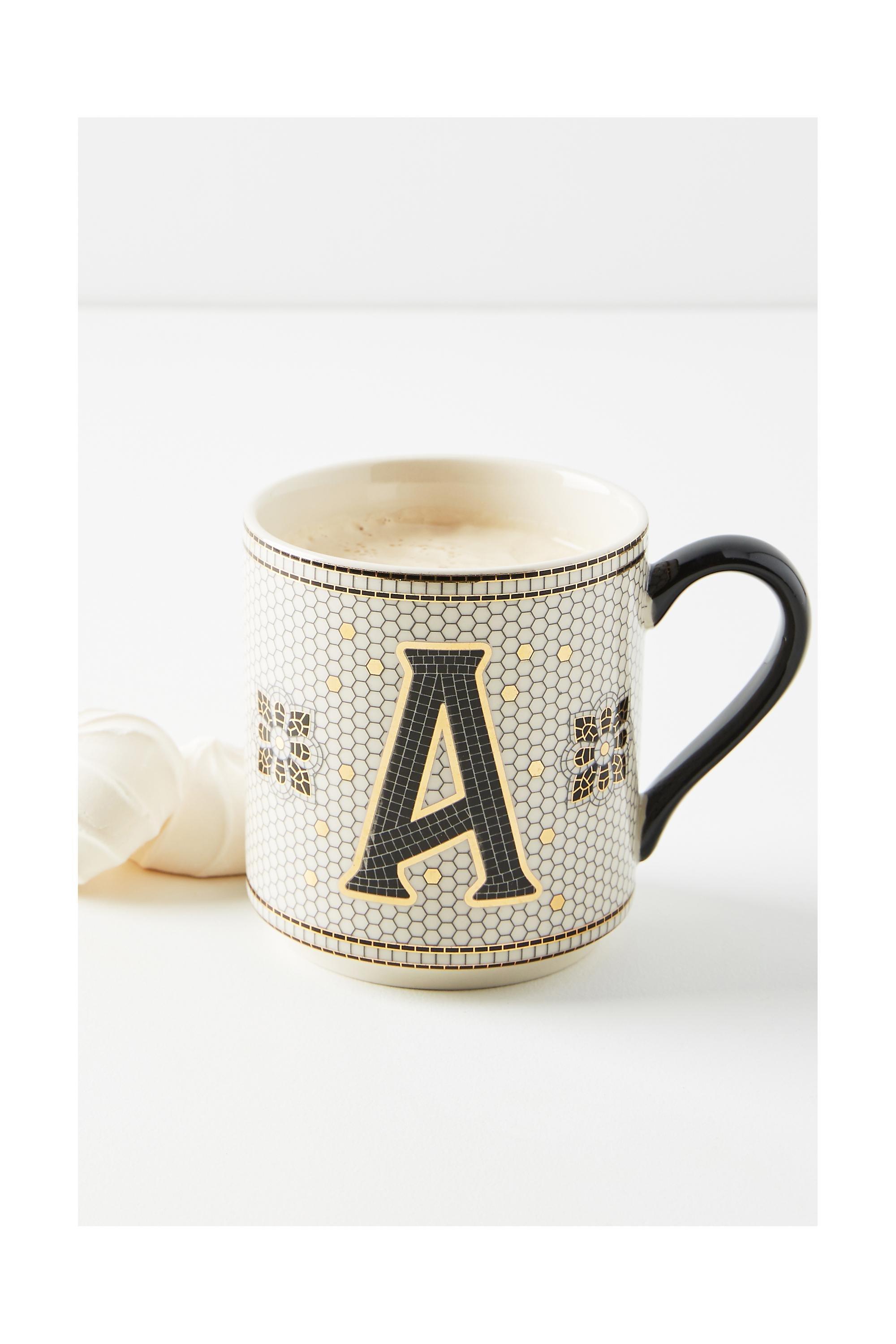 Anthropologie - Bistro Tiled Margot Monogram Mug, A