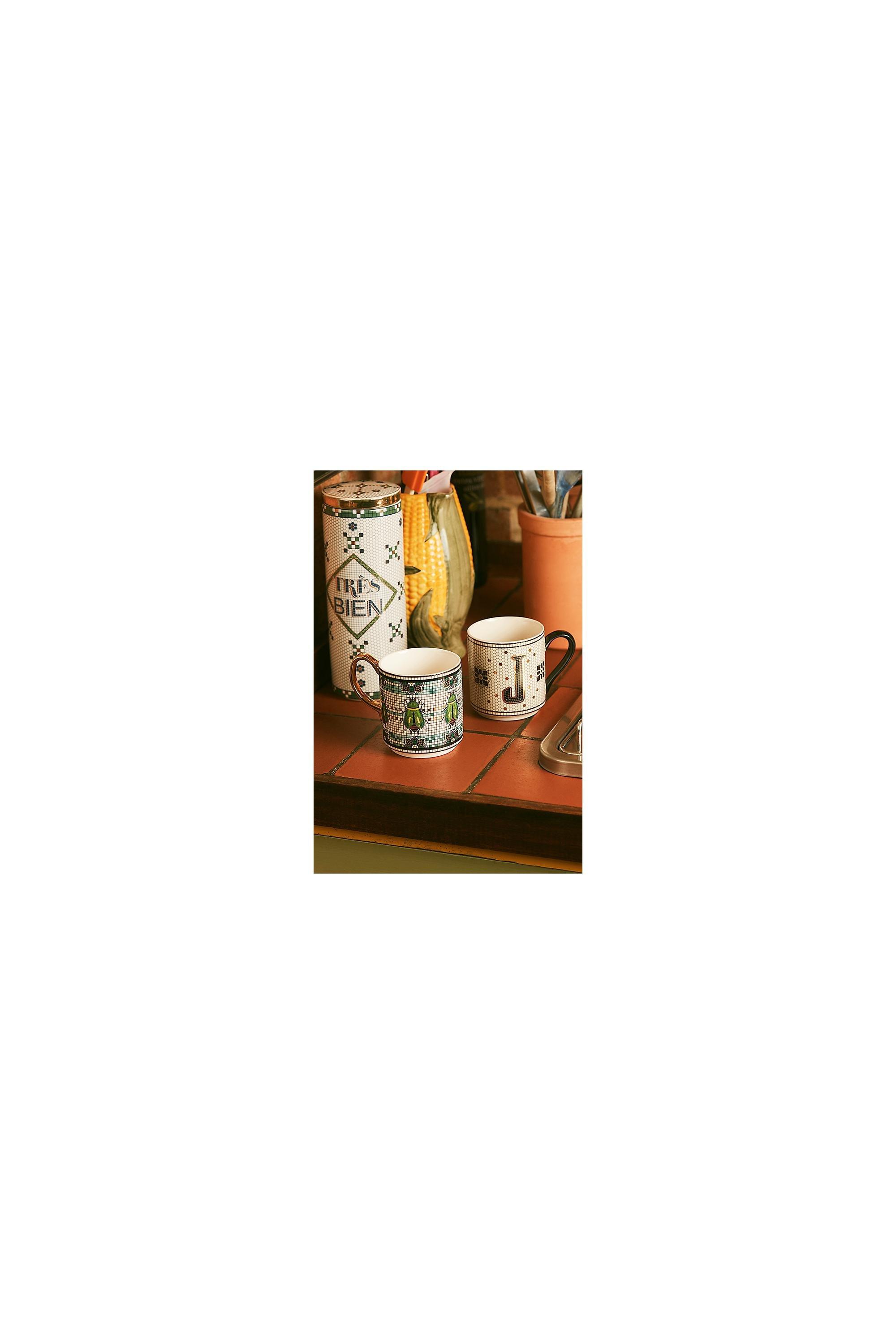 Bistro Tiled Margot Monogram Mug, A, A501_0901, large image number 5