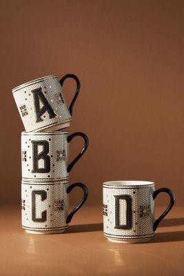 Anthropologie - Bistro Tiled Margot Monogram Mug, B