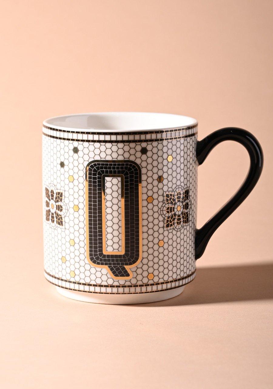 Bistro Tiled Margot Monogram Mug, Q, A501_0917, large image number 0