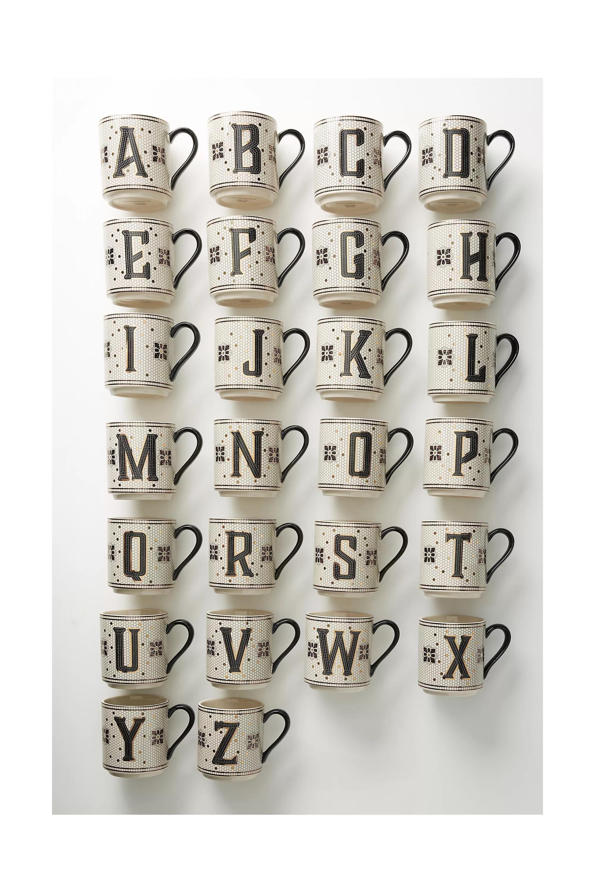 Bistro Tiled Margot Monogram Mug, R, A501_0918, large image number 1