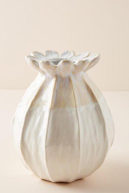 Lotus Pod Vase, White, A501_0010, medium