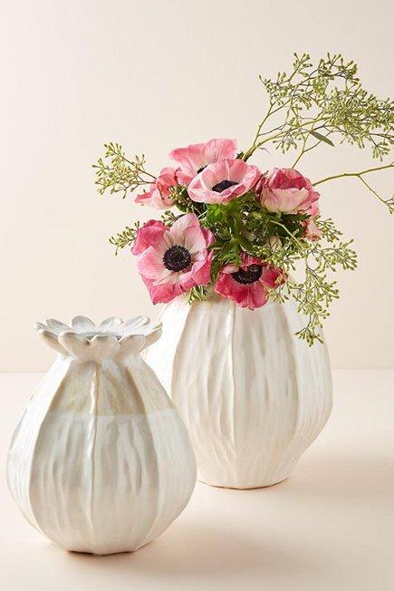Lotus Pod Vase, White, A501_0010, medium