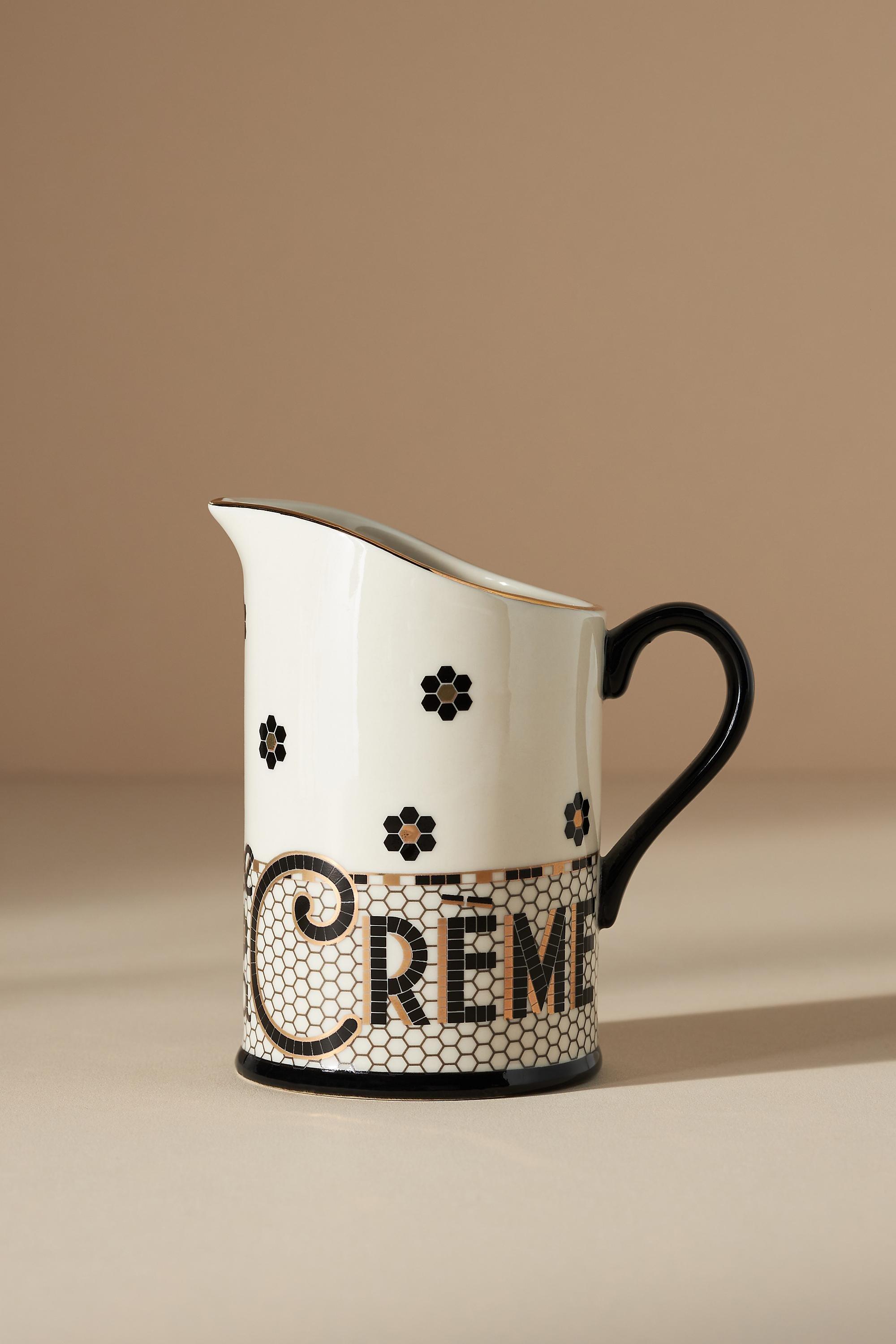 Bistro Tile De La Creme Creamer, Black And White, A501_0018, large image number 0