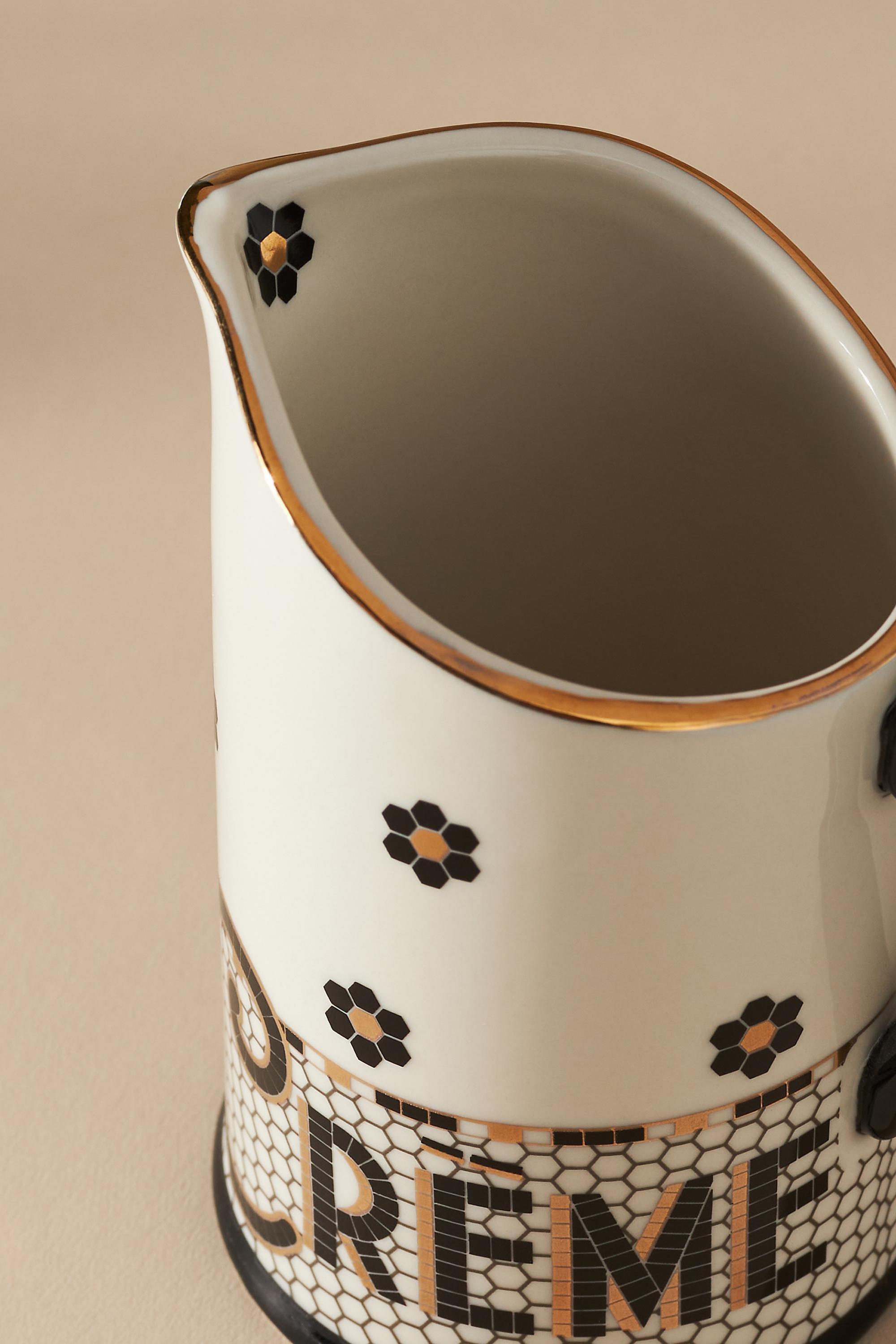 Bistro Tile De La Creme Creamer, Black And White, A501_0018, large image number 1
