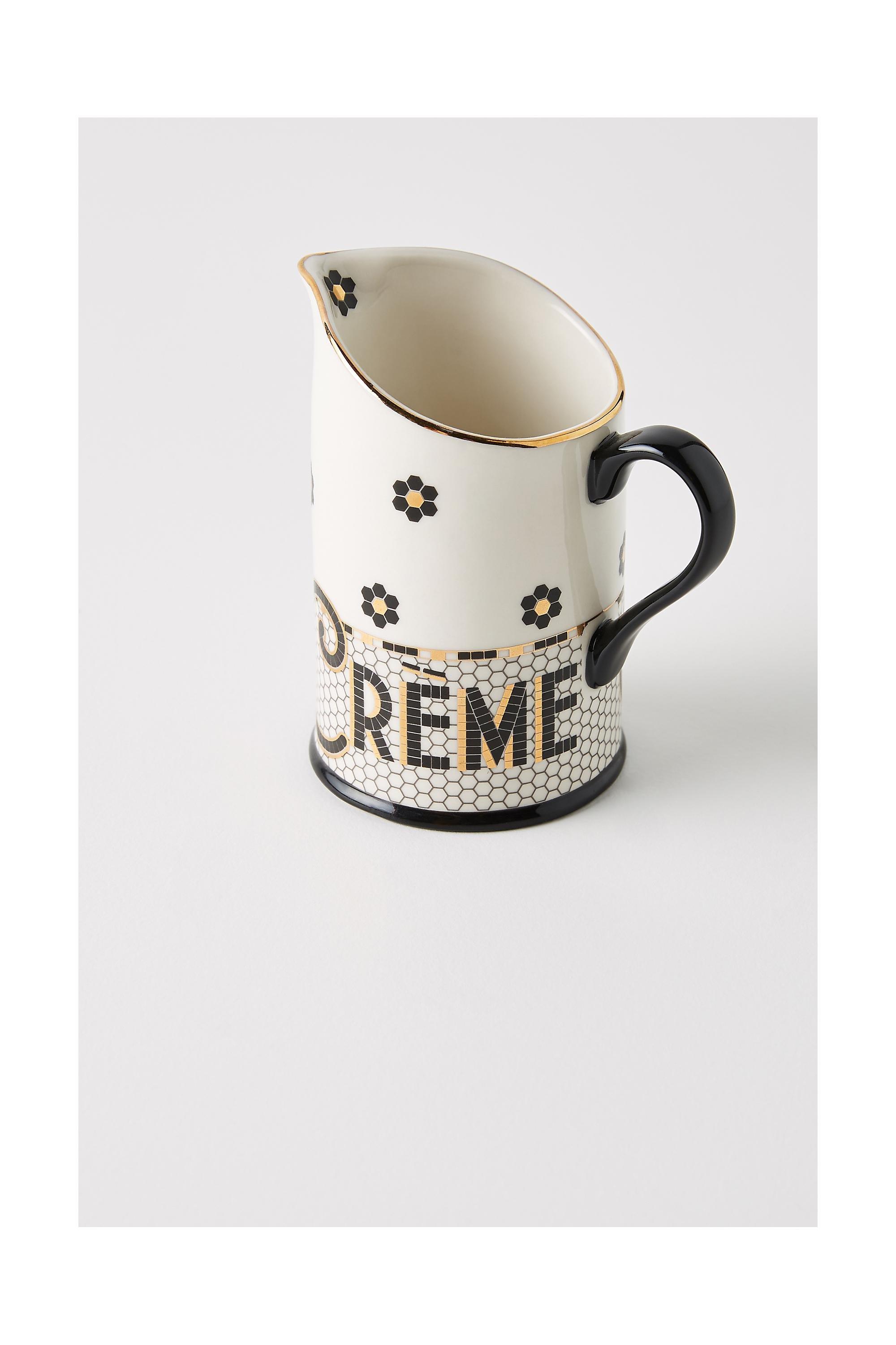 Bistro Tile De La Creme Creamer, Black And White, A501_0018, large image number 2