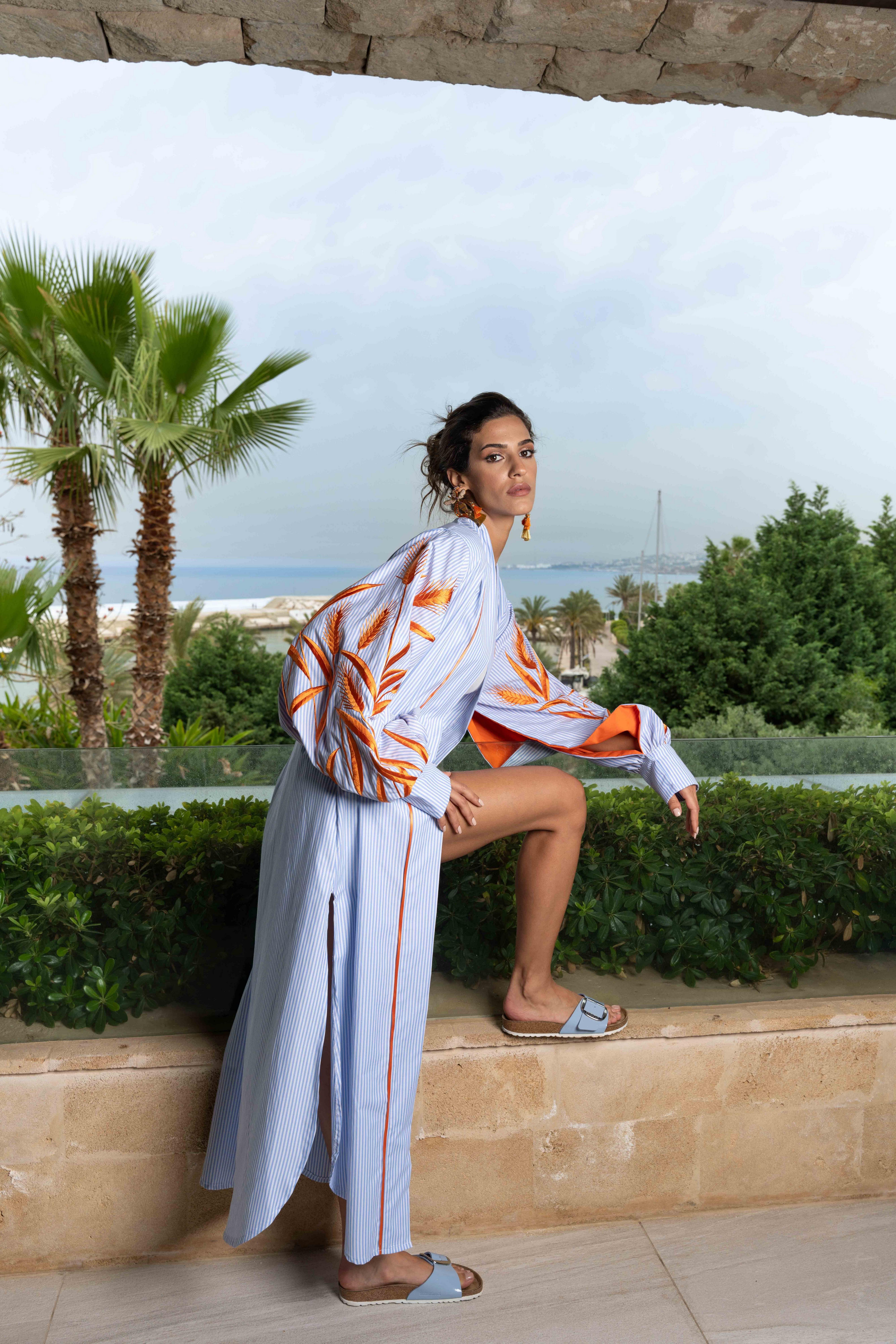 Anthropologie Daisy Kaftan, Blue-Orange, A515_000, large image number 4