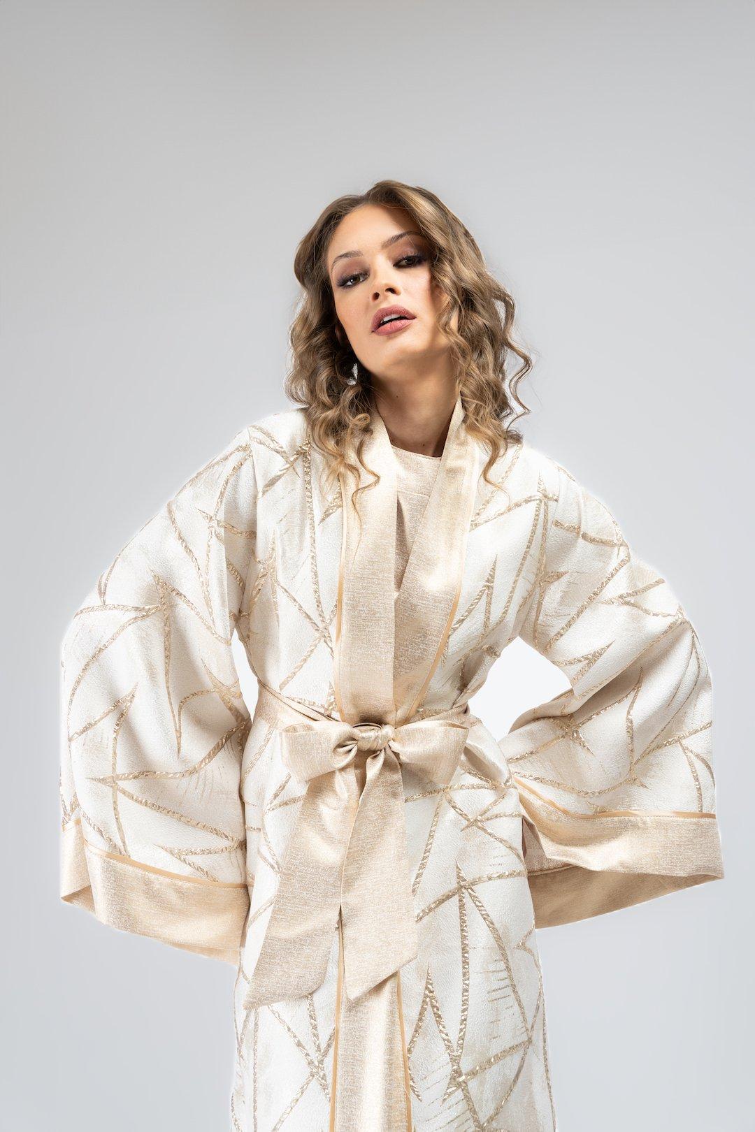 Anthropologie Kaftan, Blue-White, , medium