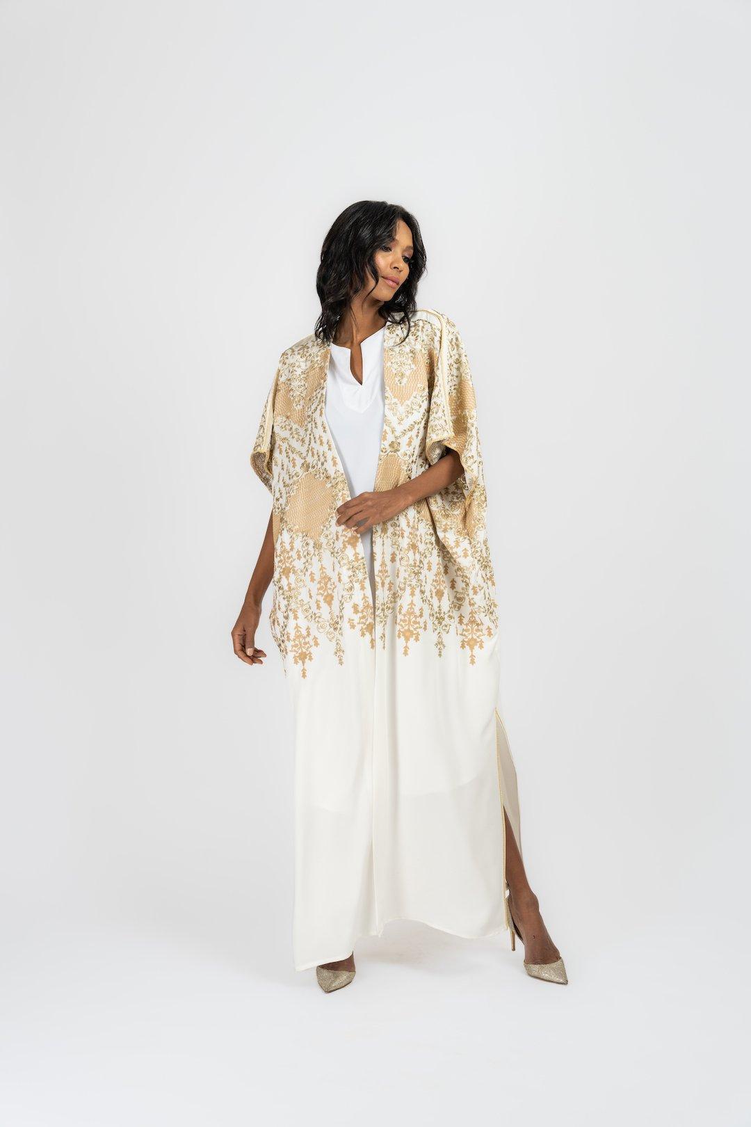 Evanescent Kaftan, White, A515_010, large image number 1