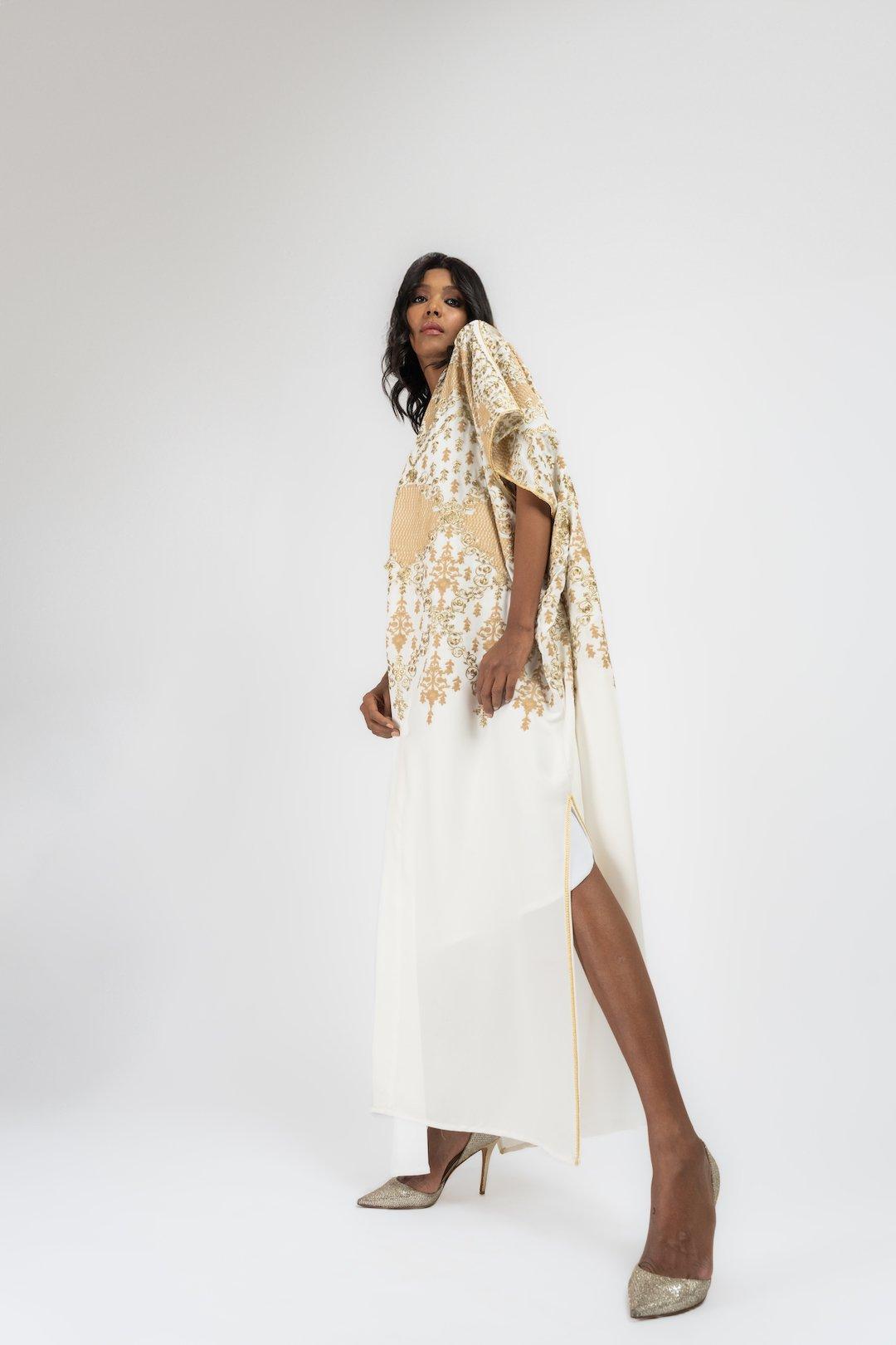 Evanescent Kaftan, White, A515_010, large image number 4